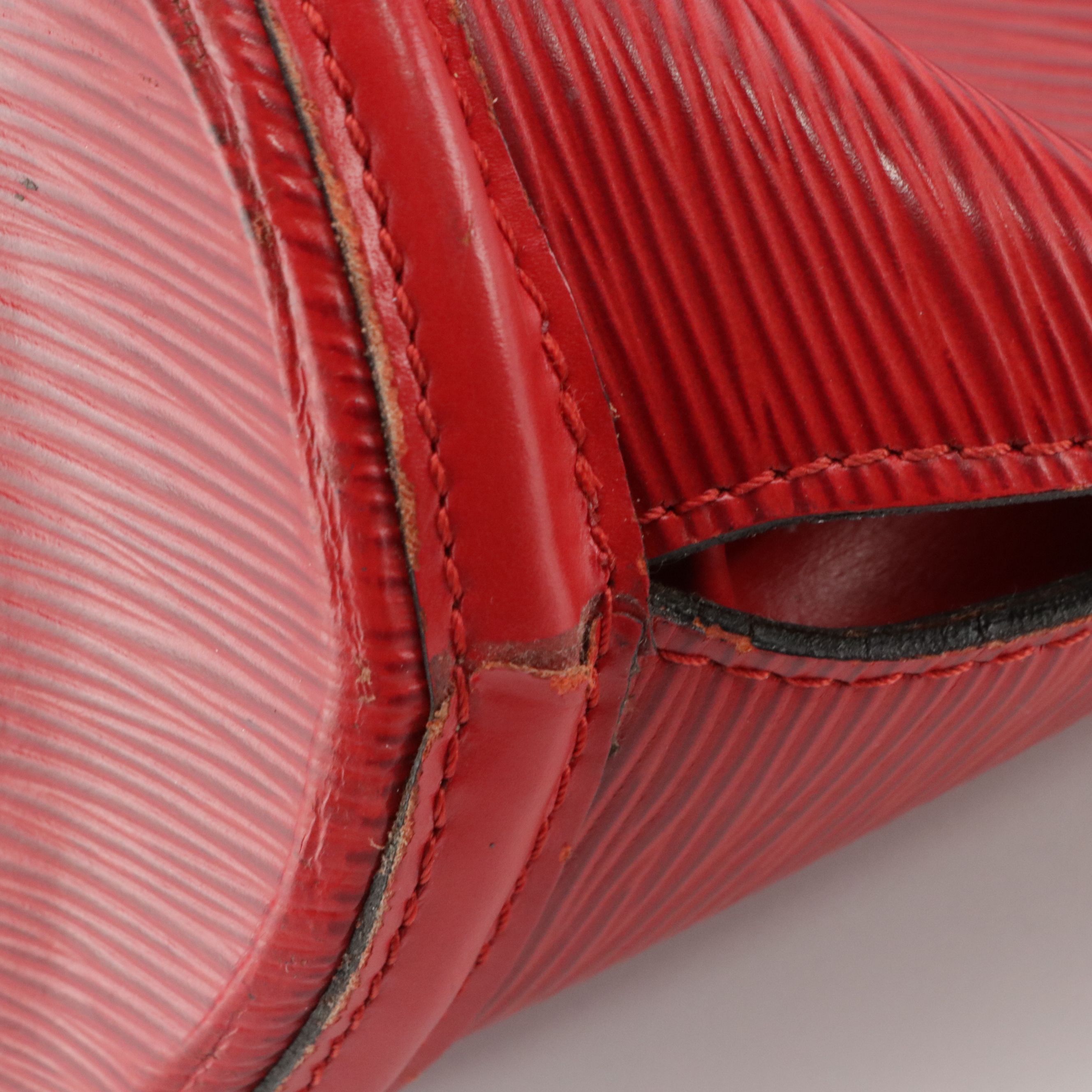 Louis Vuitton Saint Jacques GM Shoulder Bag in Red Epi and Smooth Leather