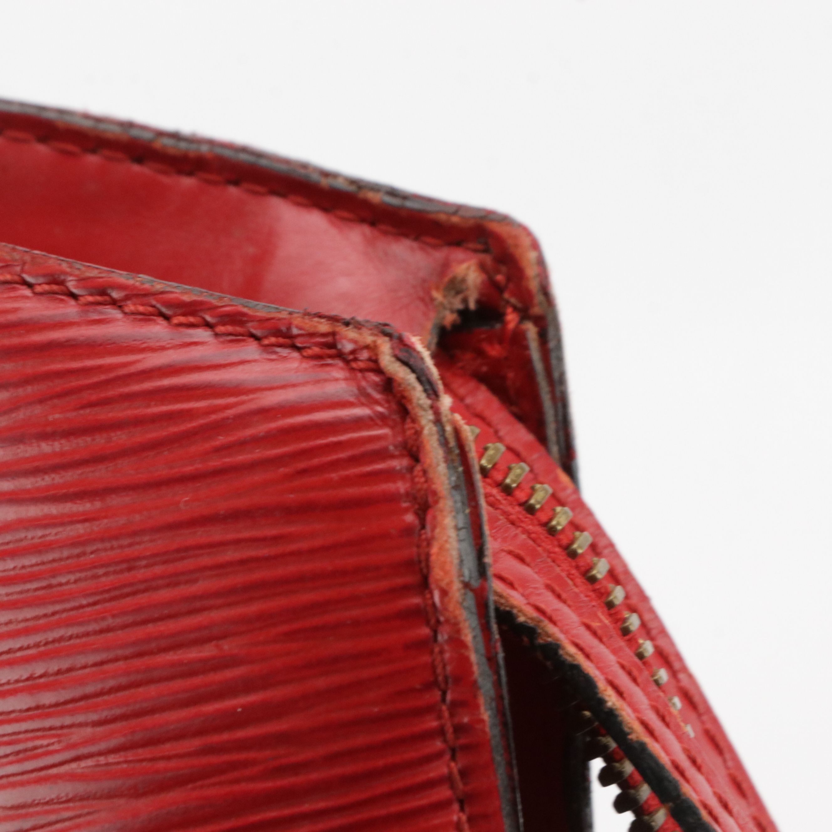 Louis Vuitton Saint Jacques GM Shoulder Bag in Red Epi and Smooth Leather