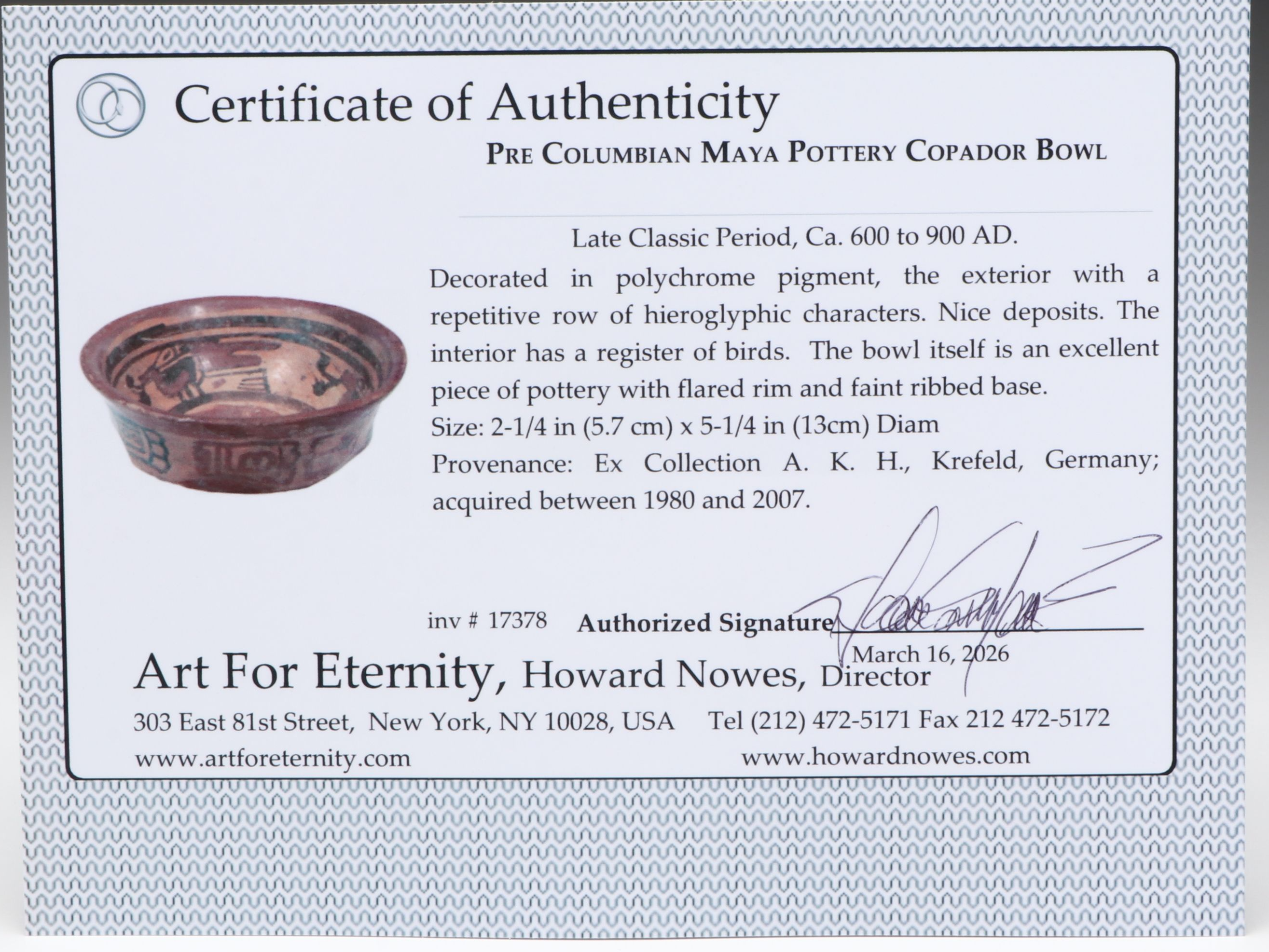 Pre-Columbian Maya Pottery Copador Bowl, Circa 600–900 CE