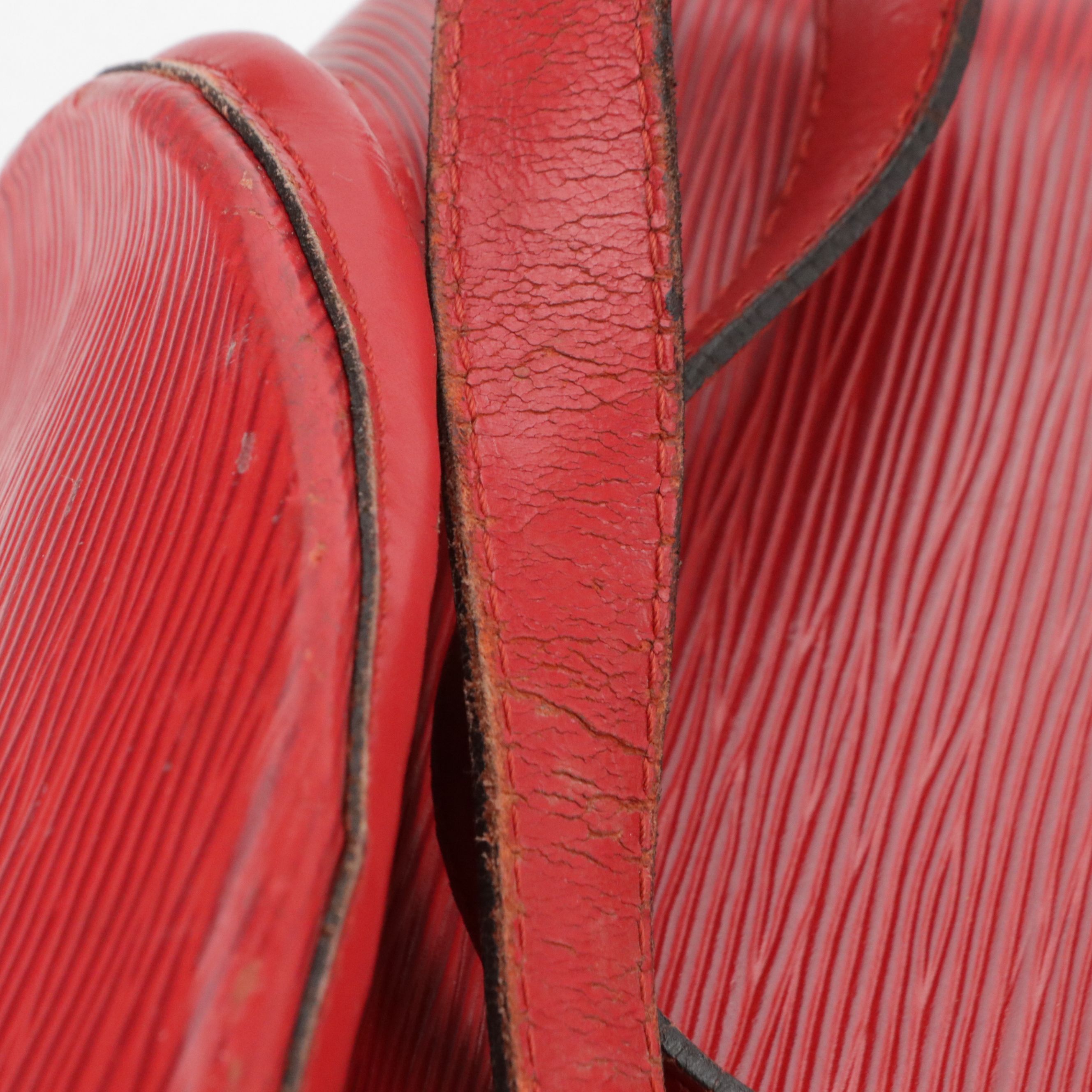 Louis Vuitton Saint Jacques GM Shoulder Bag in Red Epi and Smooth Leather