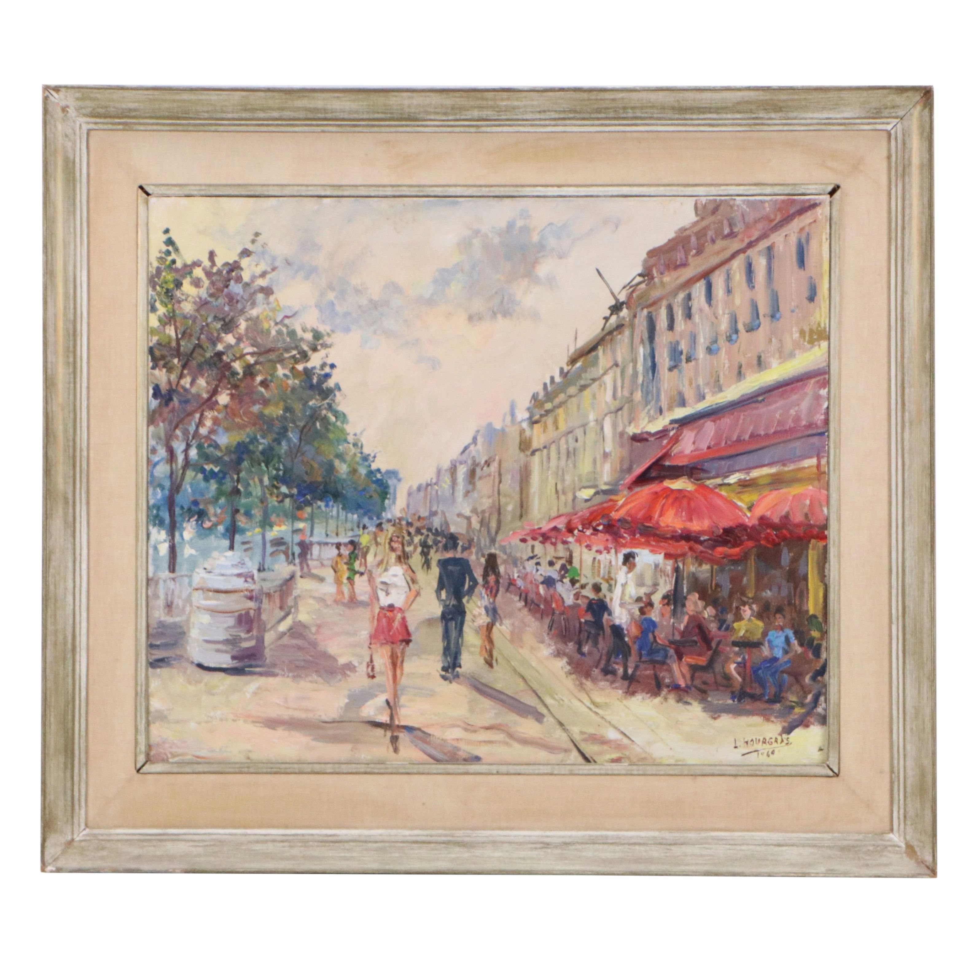 Luis Hourgras Oil Painting "Paris," 1969