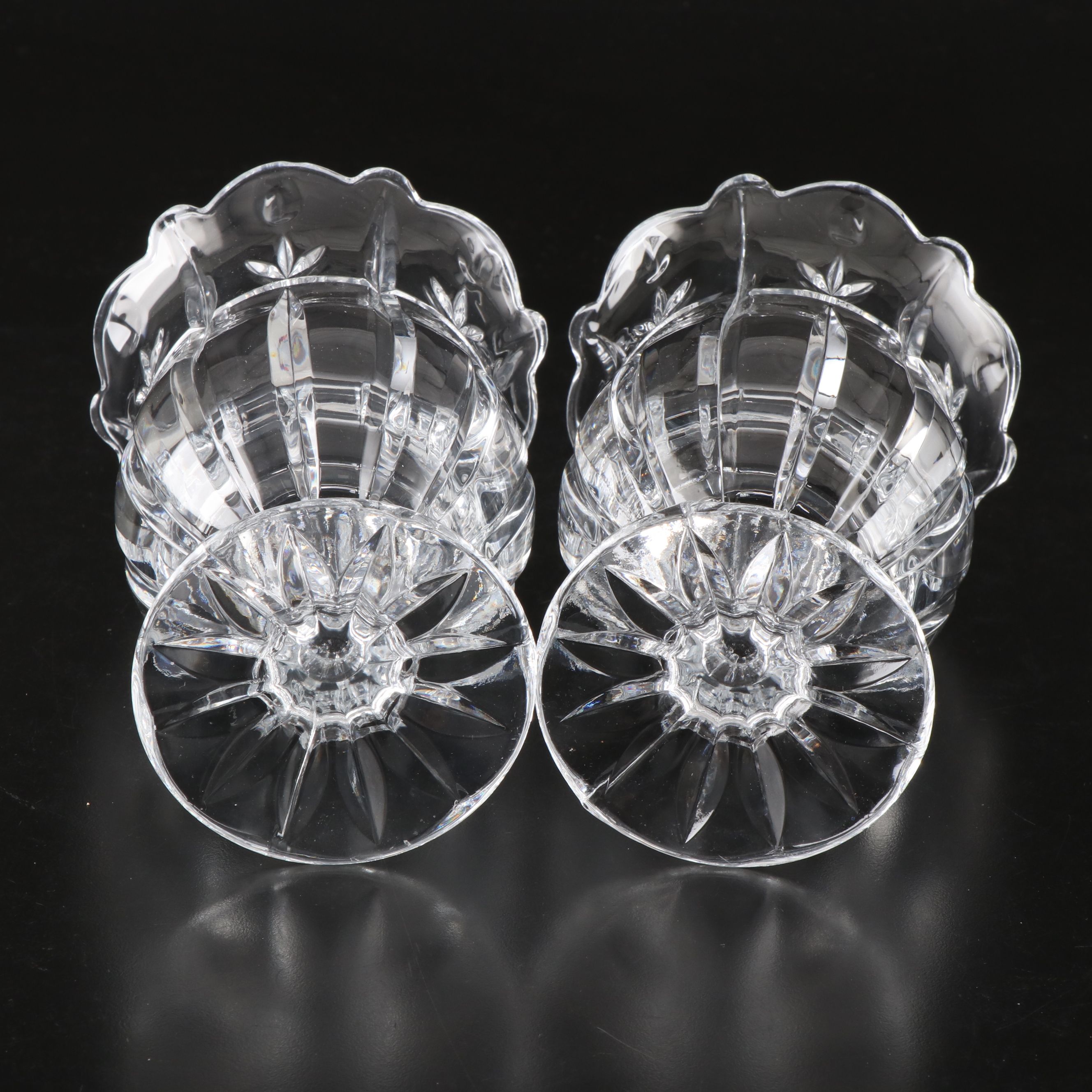 Block "Tulip Garden" Crystal Vases with Other Crystal Candlestick and Bowl