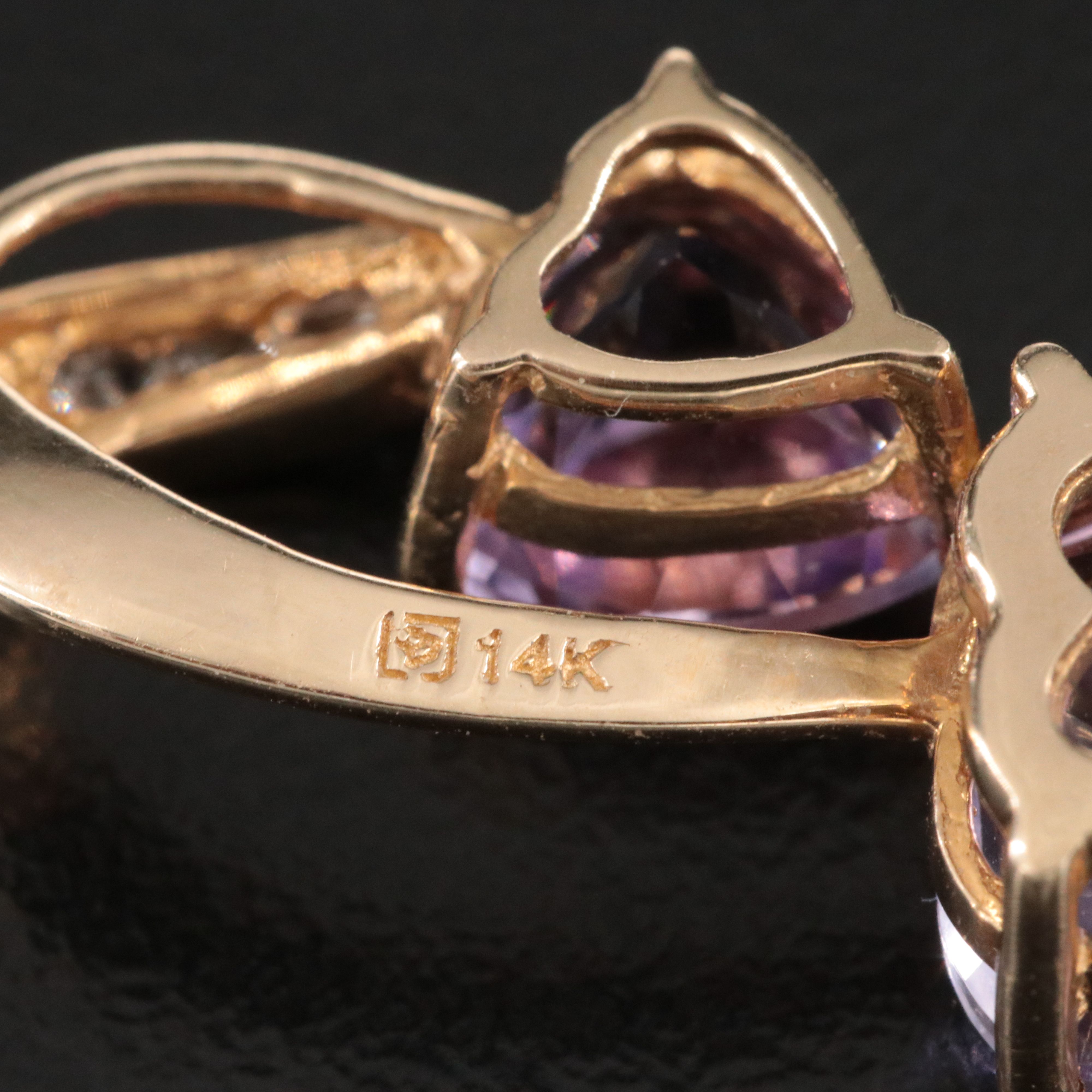 14K Amethyst and Diamond Pendant