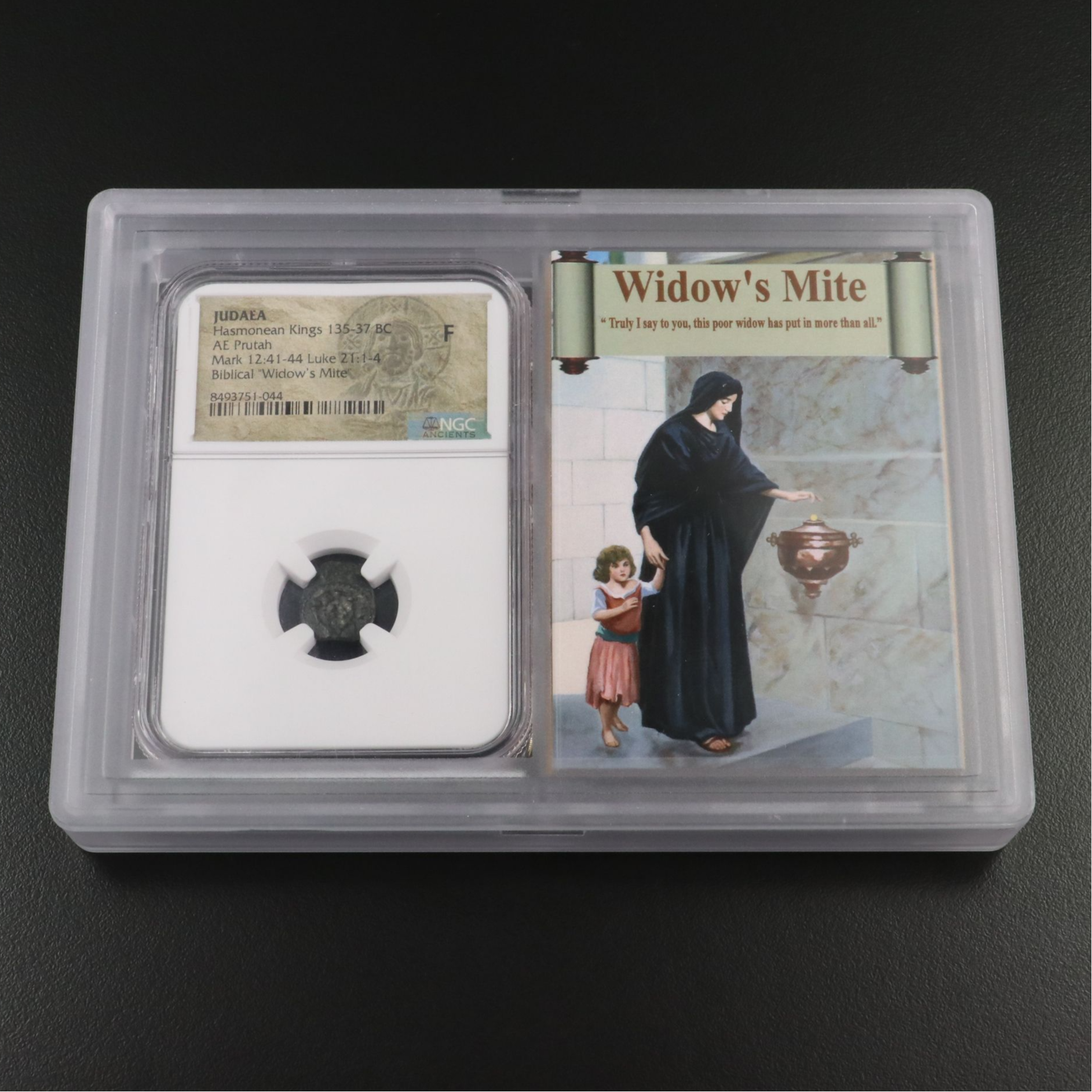 NGC Graded Fine Copper Æ Prutah (Widows mite)