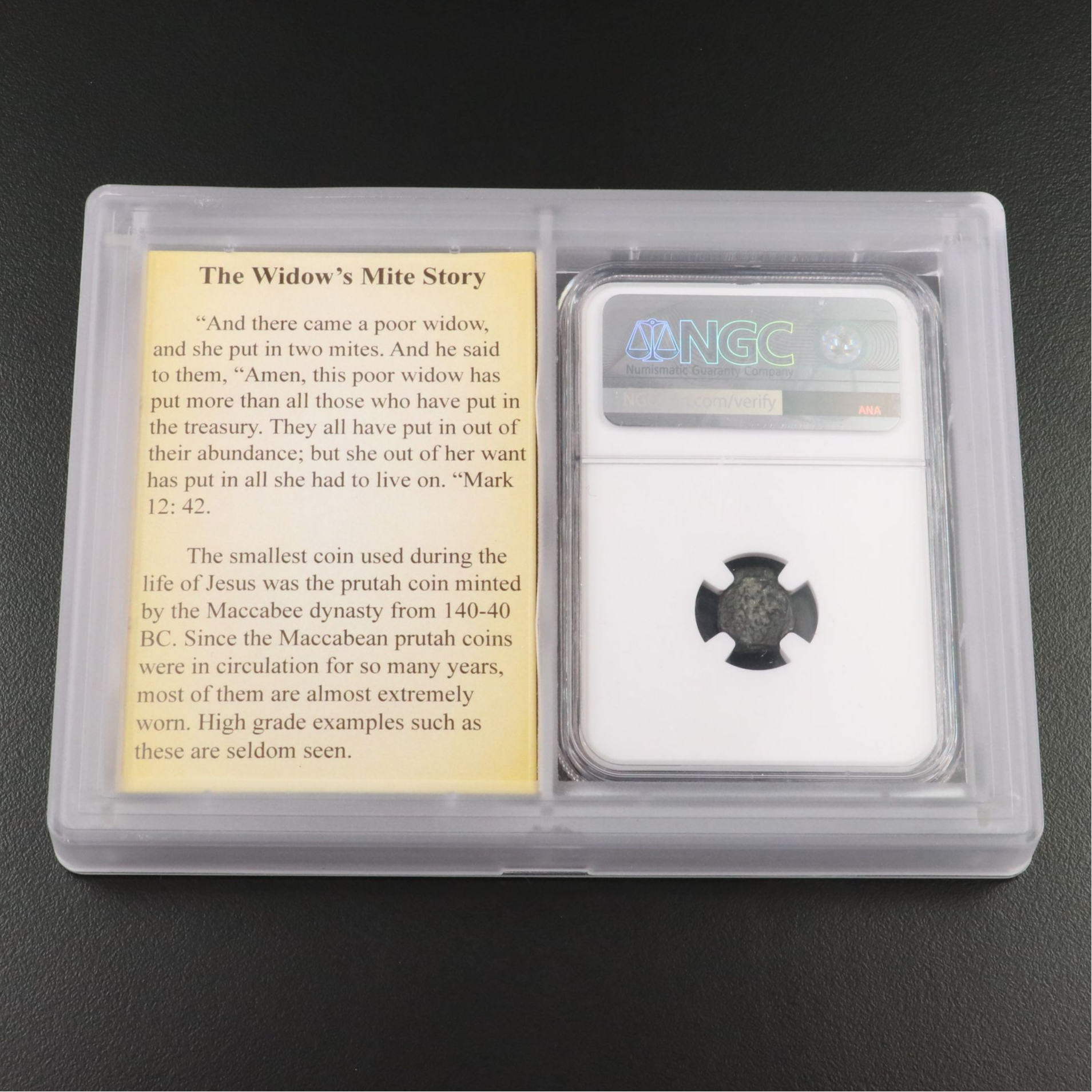 NGC Graded Fine Copper Æ Prutah (Widows mite)