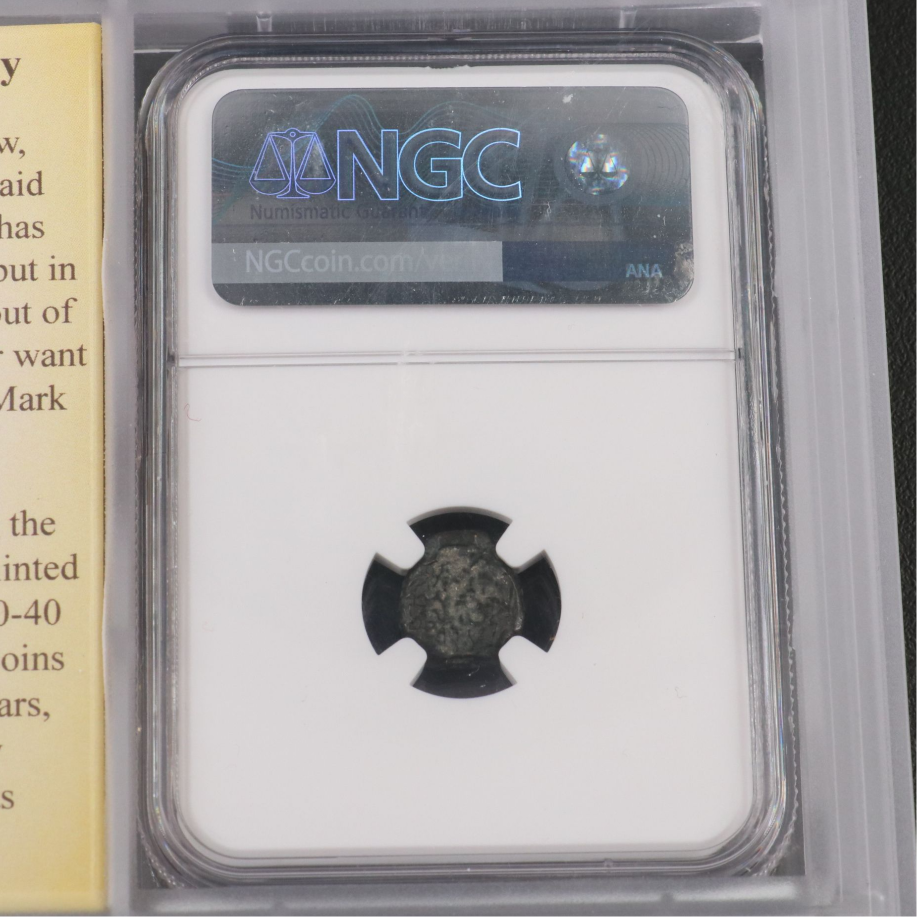 NGC Graded Fine Copper Æ Prutah (Widows mite)