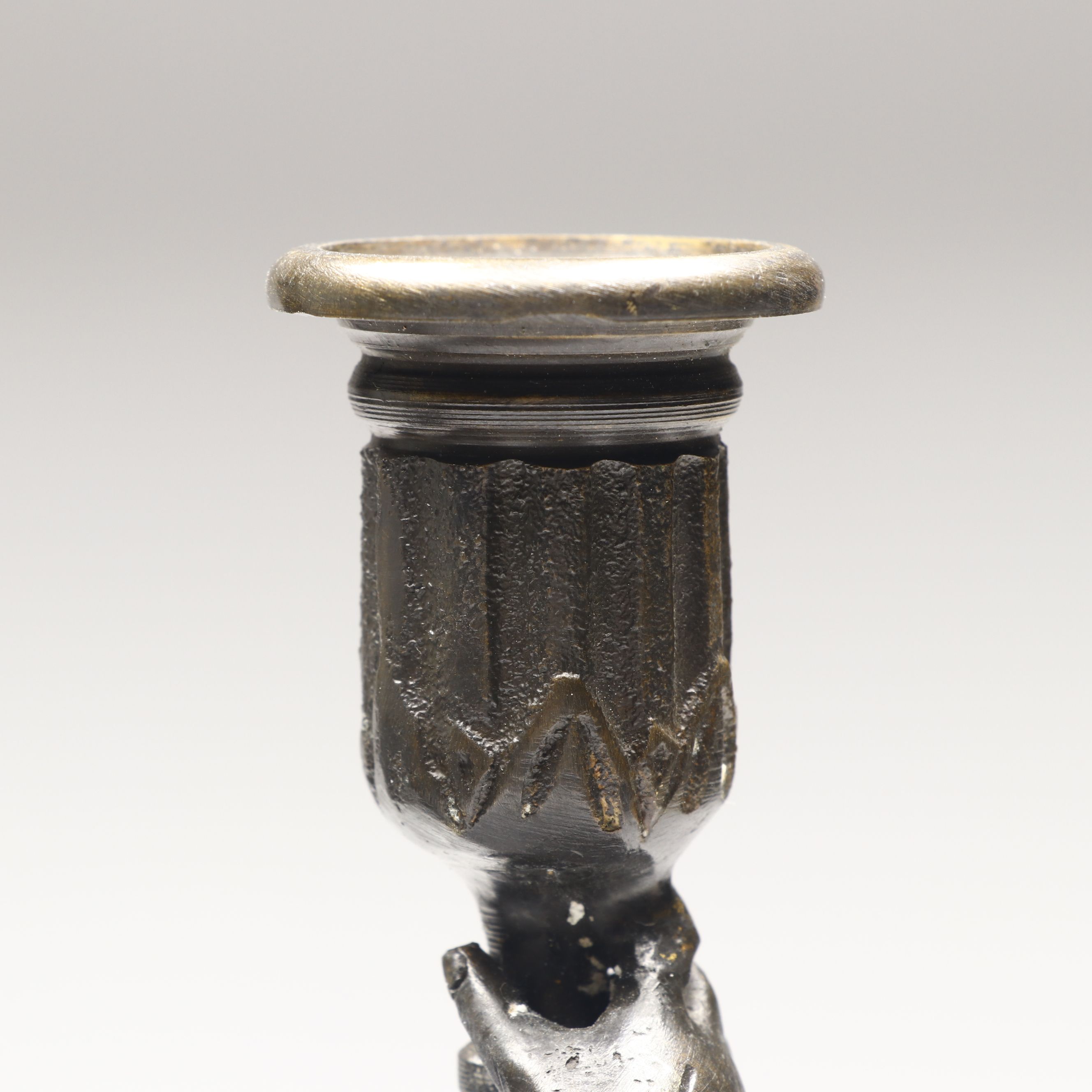 Bronze Finish Figural Candle Holder