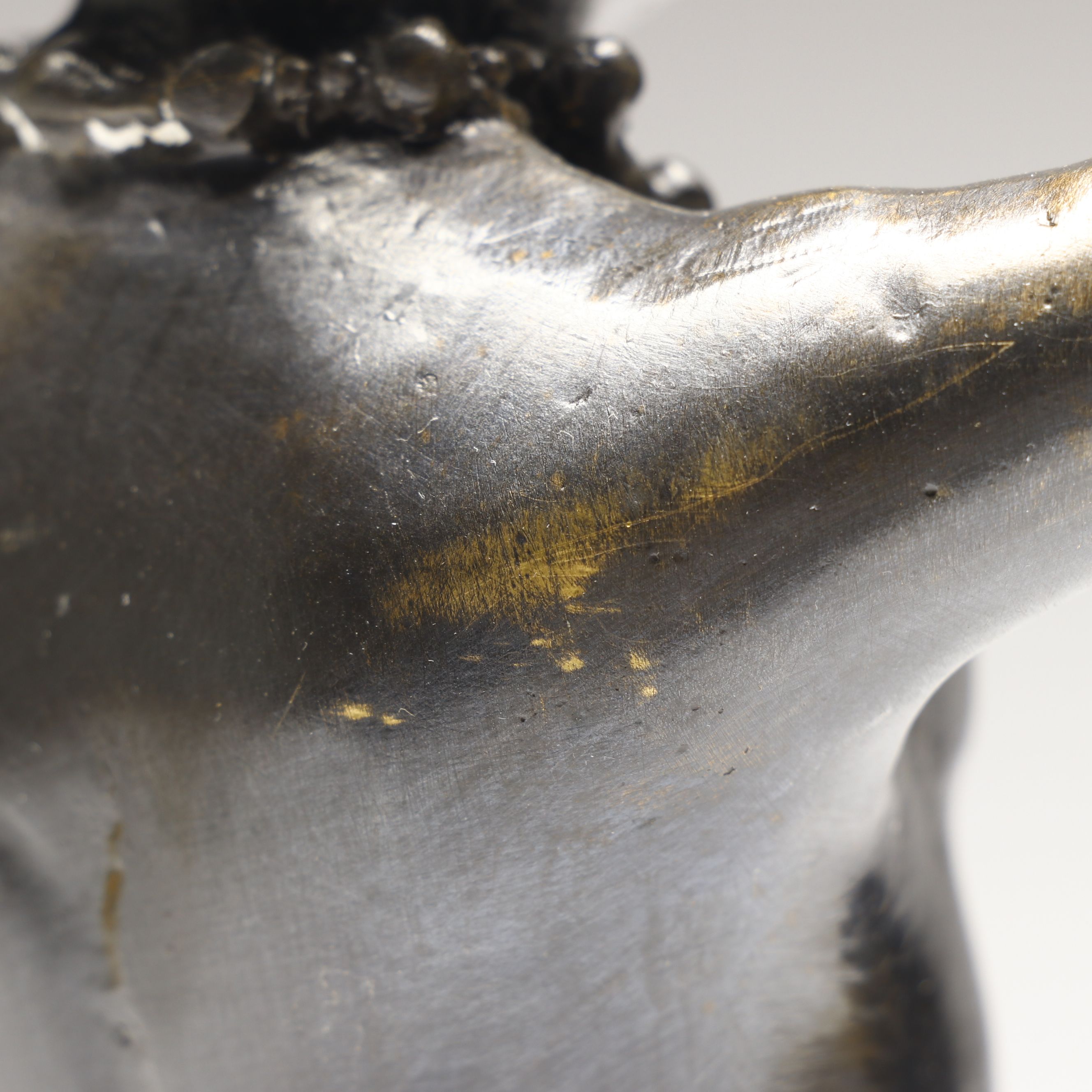 Bronze Finish Figural Candle Holder