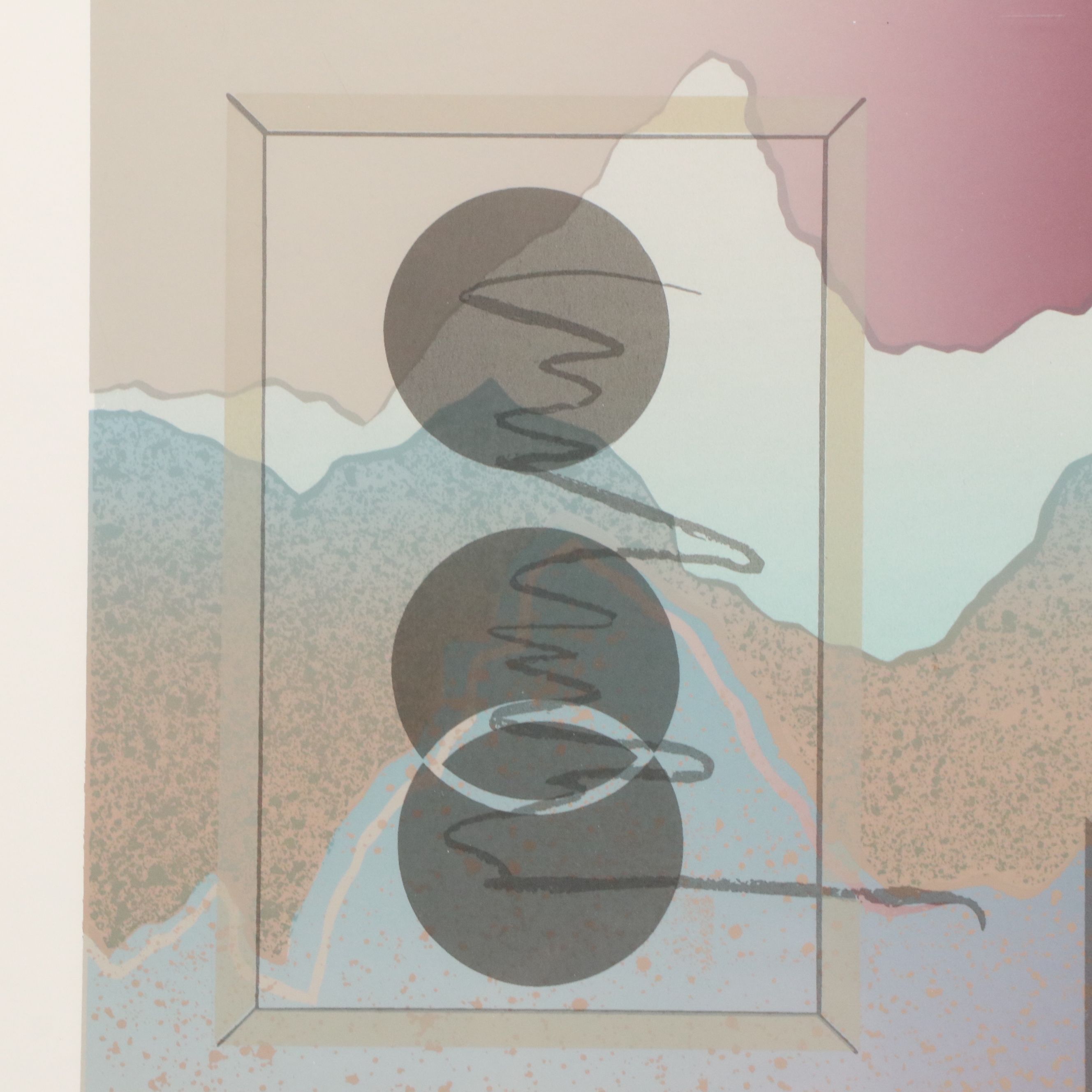 Lee Abstract Geometric Serigraph "Elektra II"