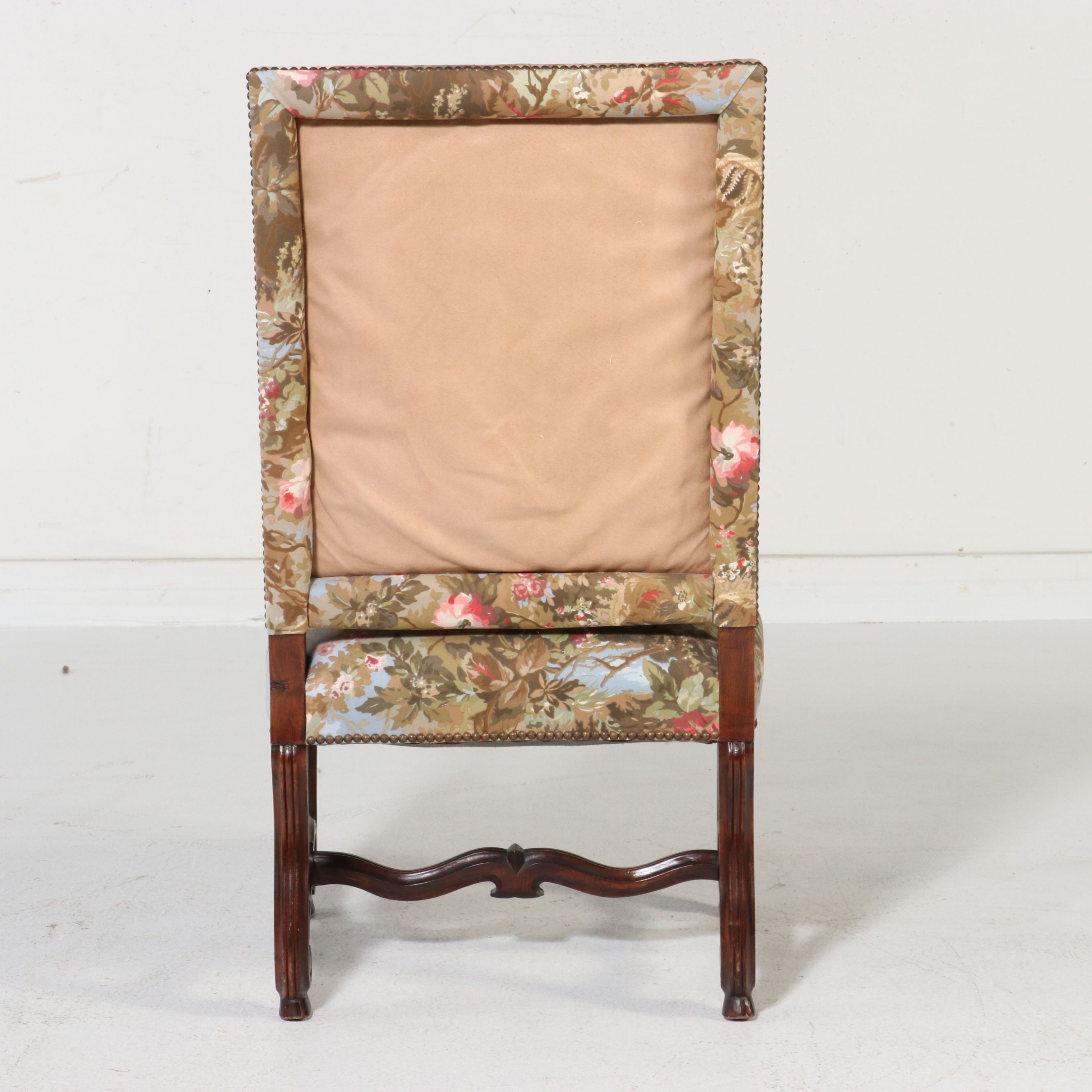 Pair of Louis XIV Style Carved Walnut Os de Mouton Armchairs, 20th Century