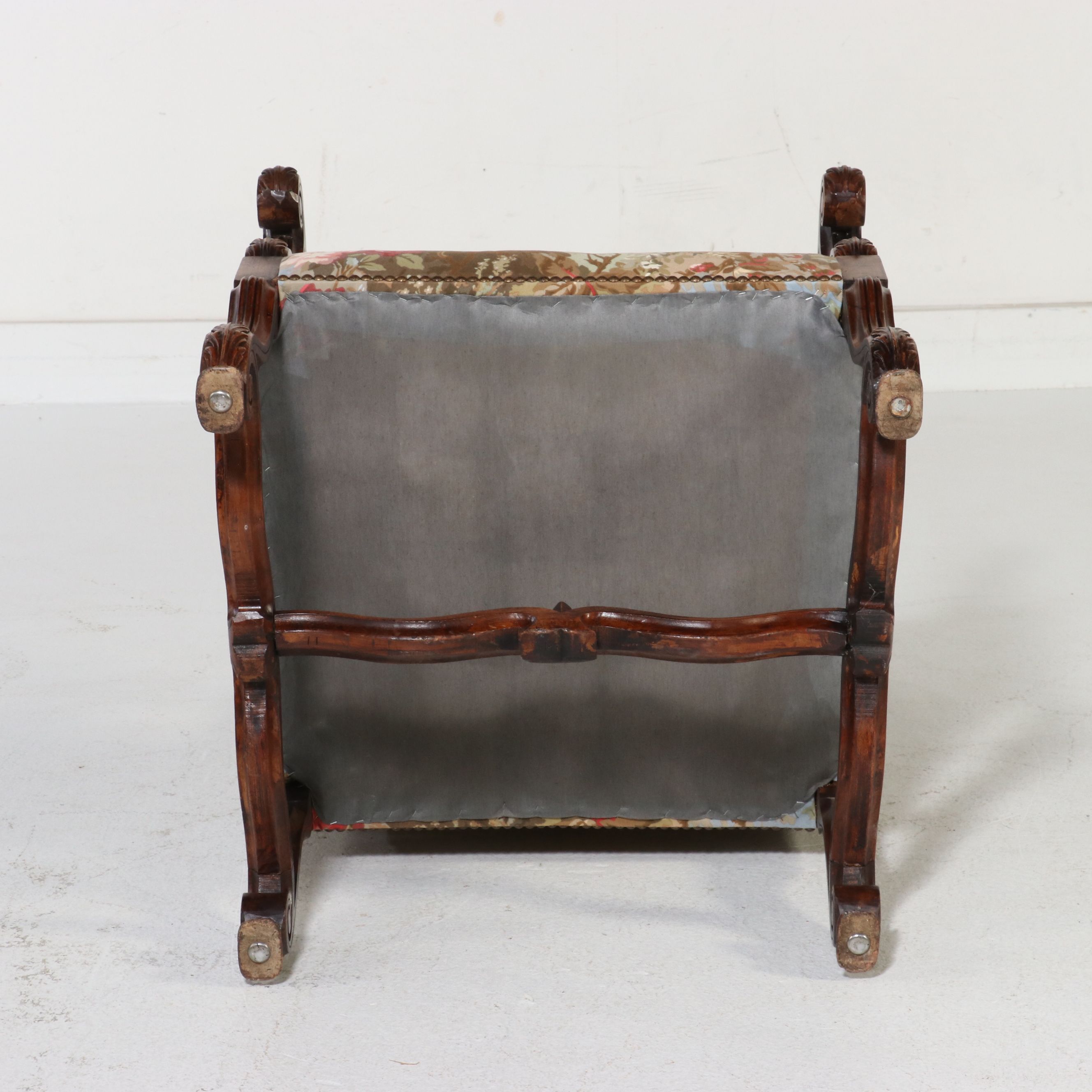 Pair of Louis XIV Style Carved Walnut Os de Mouton Armchairs, 20th Century