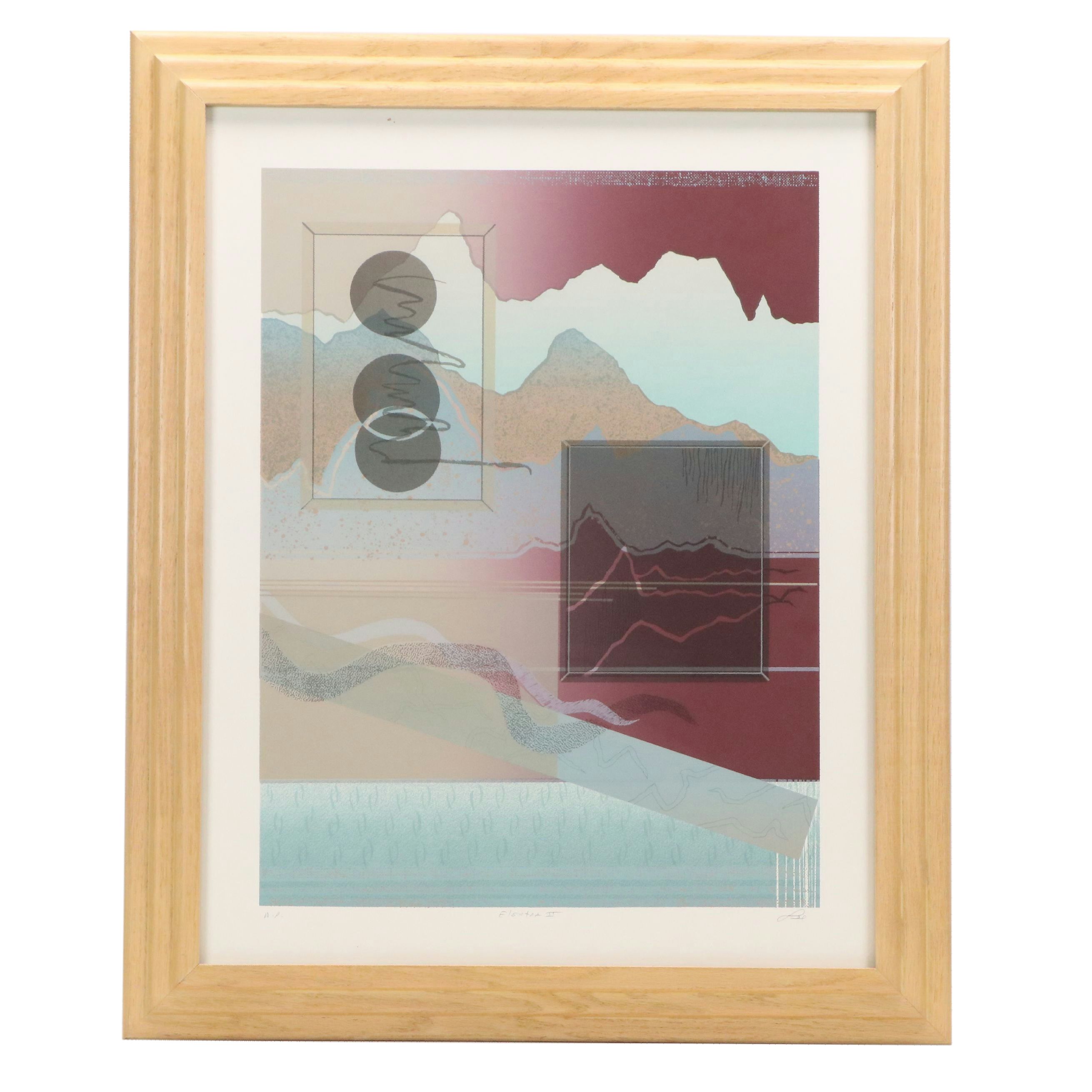 Lee Abstract Geometric Serigraph "Elektra II"