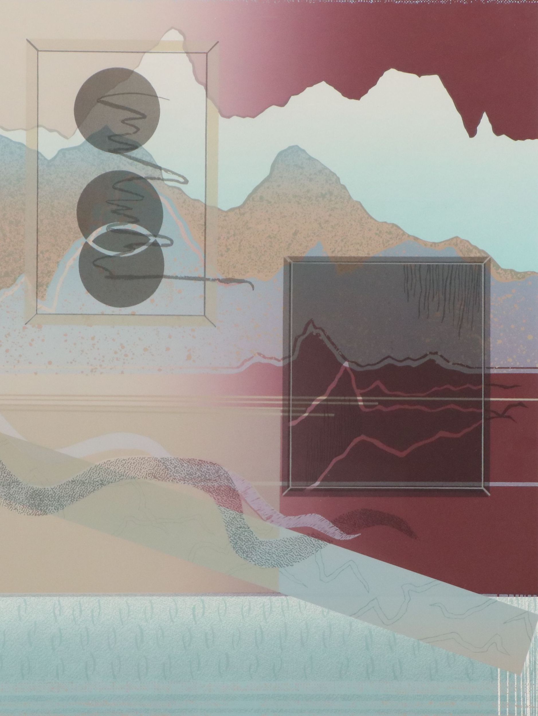 Lee Abstract Geometric Serigraph "Elektra II"