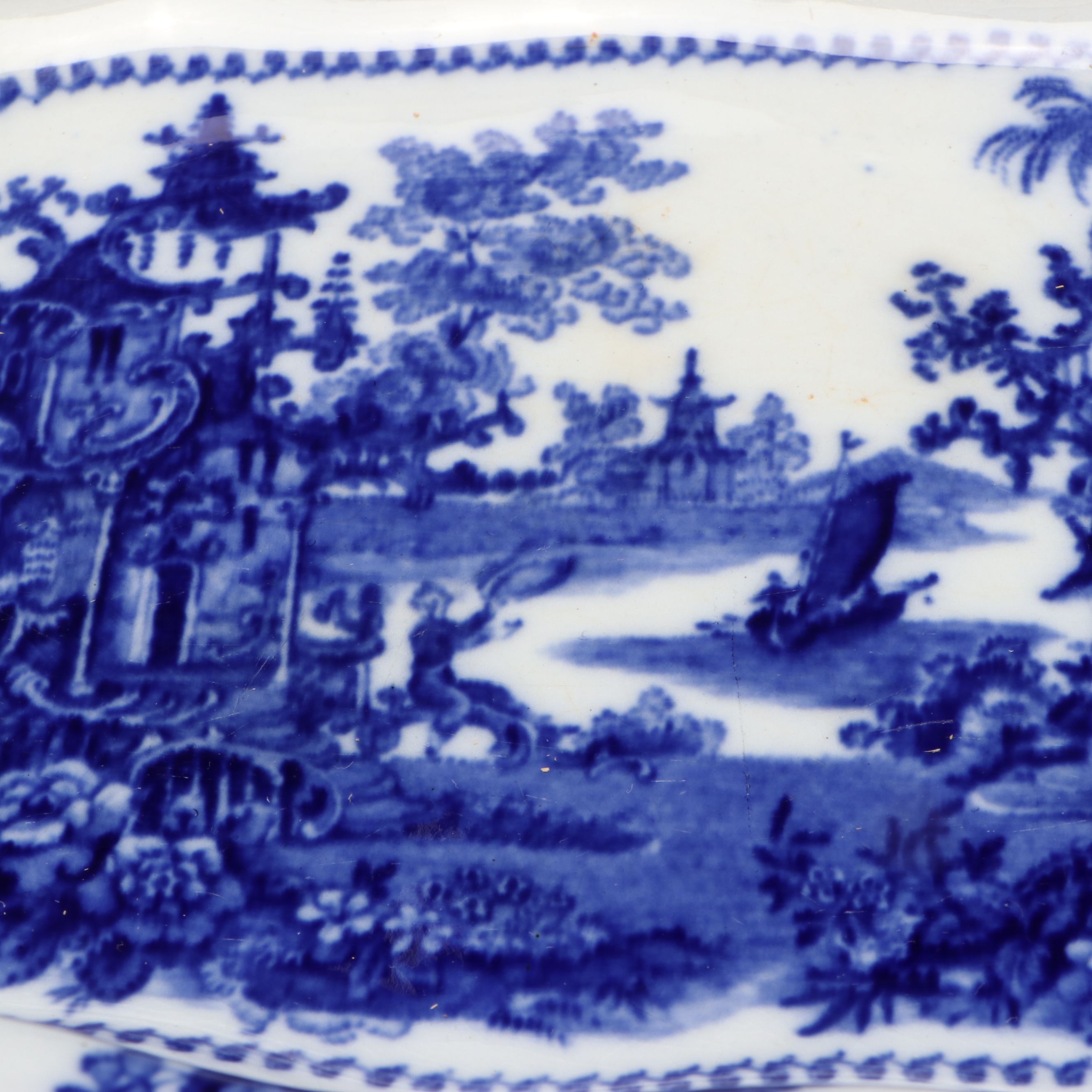 William Adams & Co. "Fairy Villas" Transferware Covered Vegetable Dish