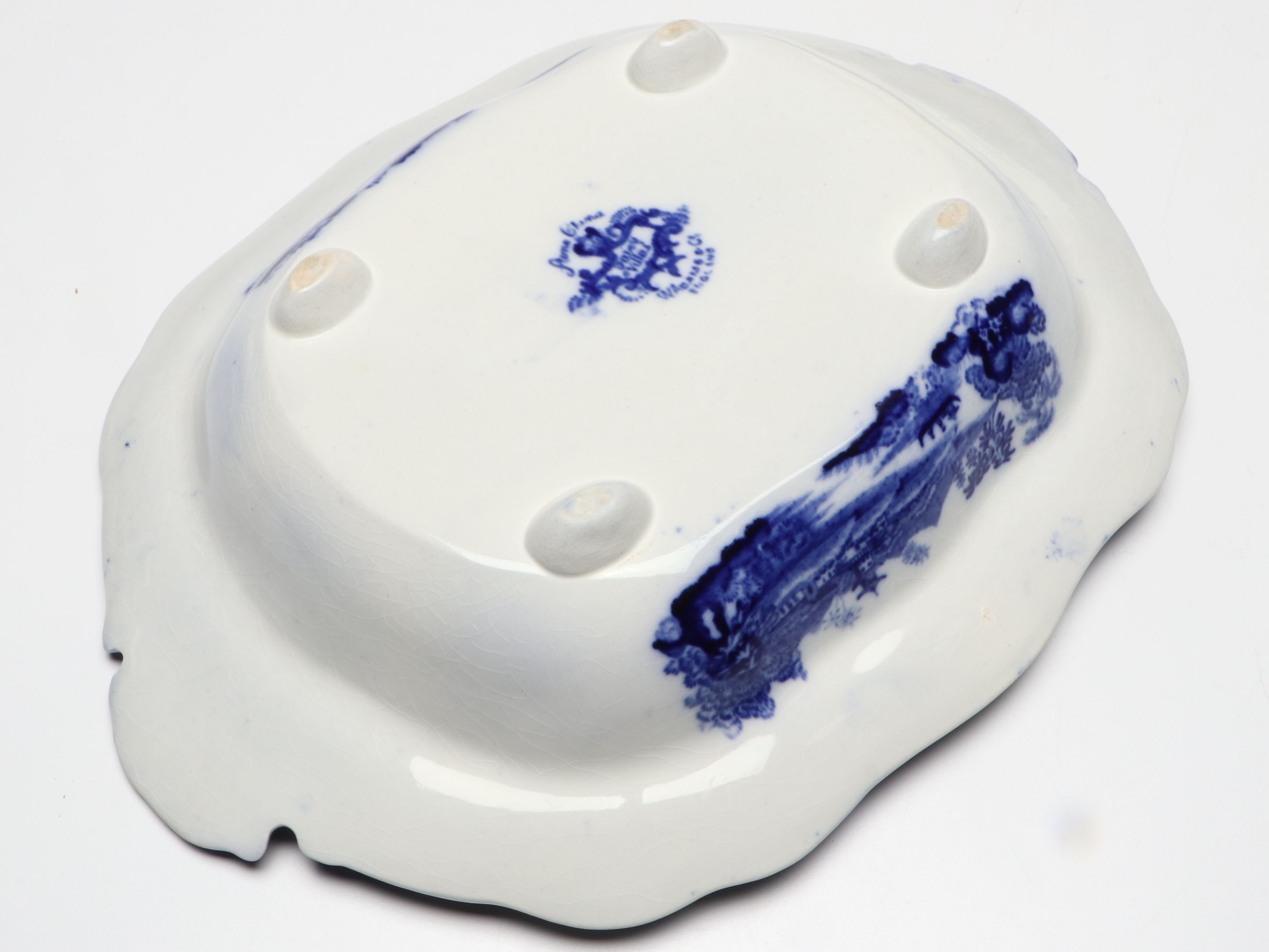 William Adams & Co. "Fairy Villas" Transferware Covered Vegetable Dish