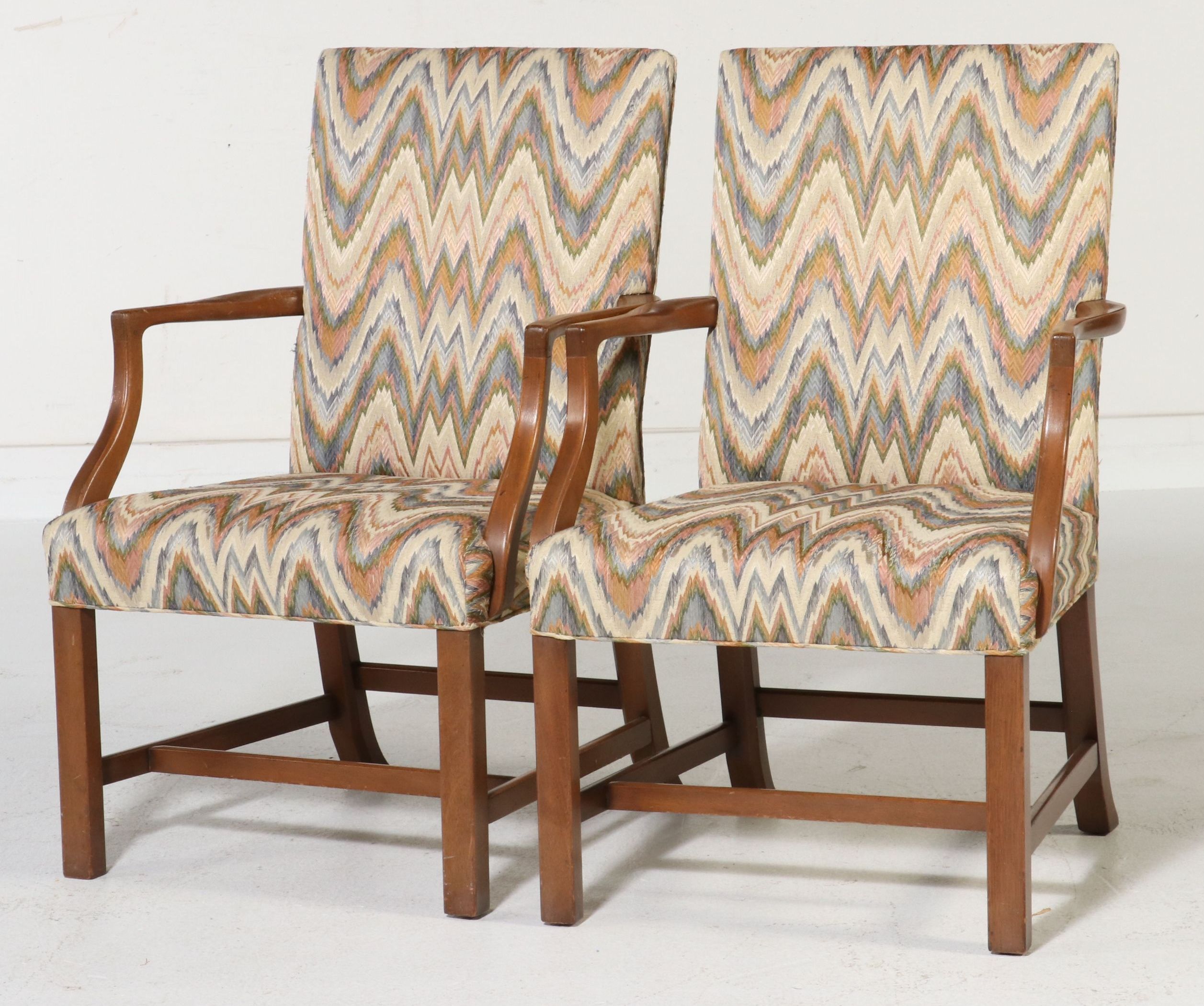 Pair of Colonial Williamsburg Reproduction Martha Washington Lolling Chairs