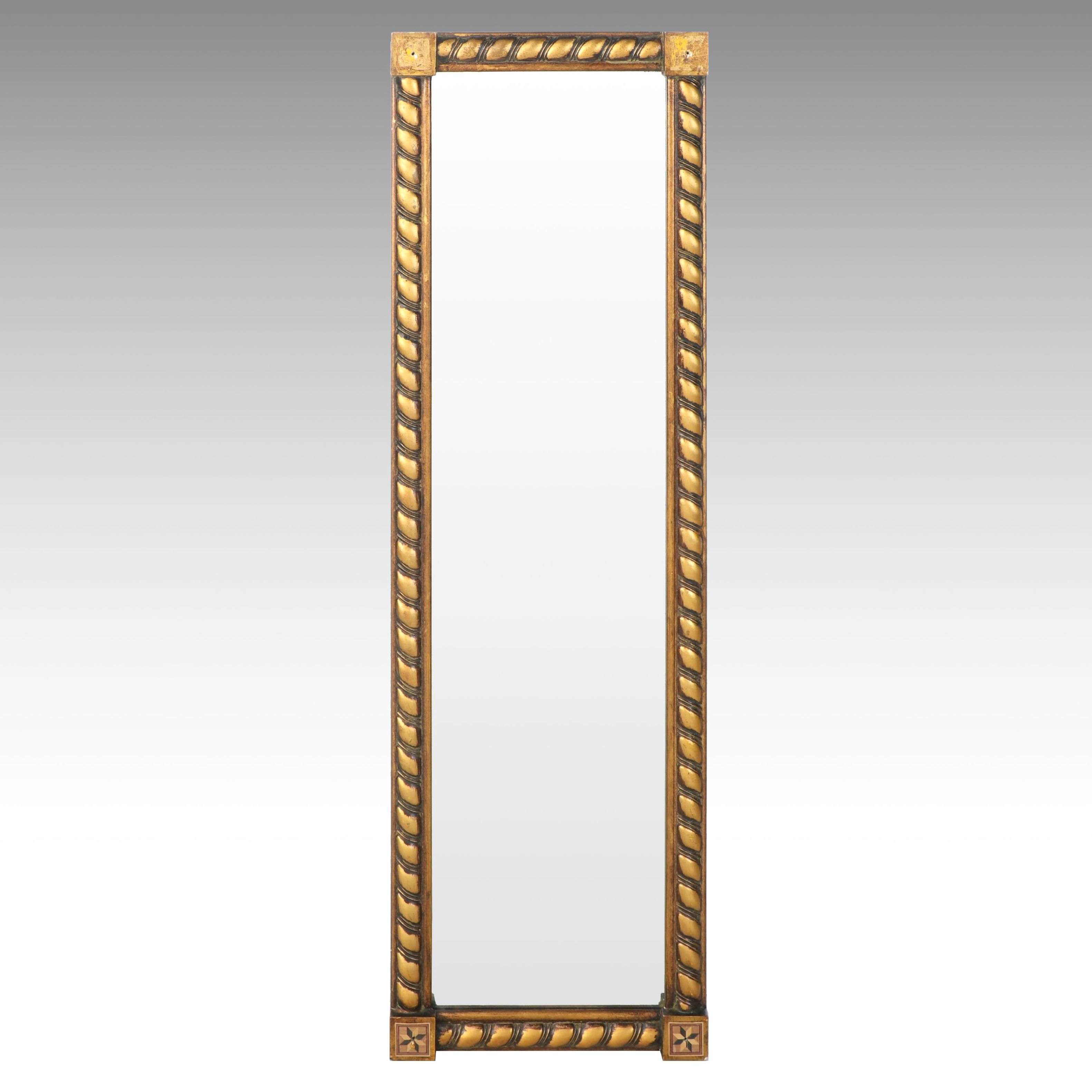 Twisted Rope Frame Gilt Full-Length Wall Mirror