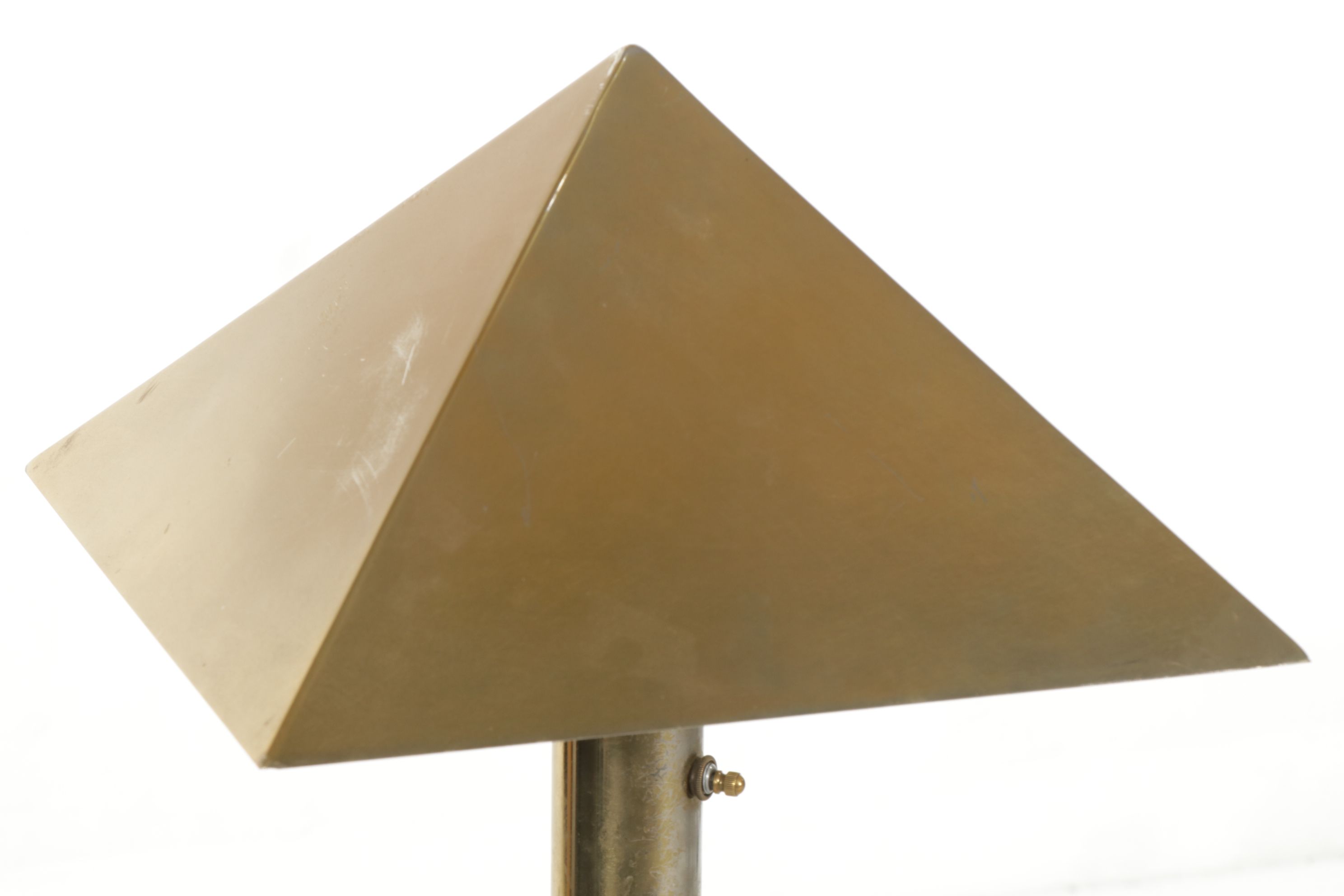 Laurel Lamp Co. Brass Deco Revival Floor Lamp with Pyramid Shade, Late 20th C