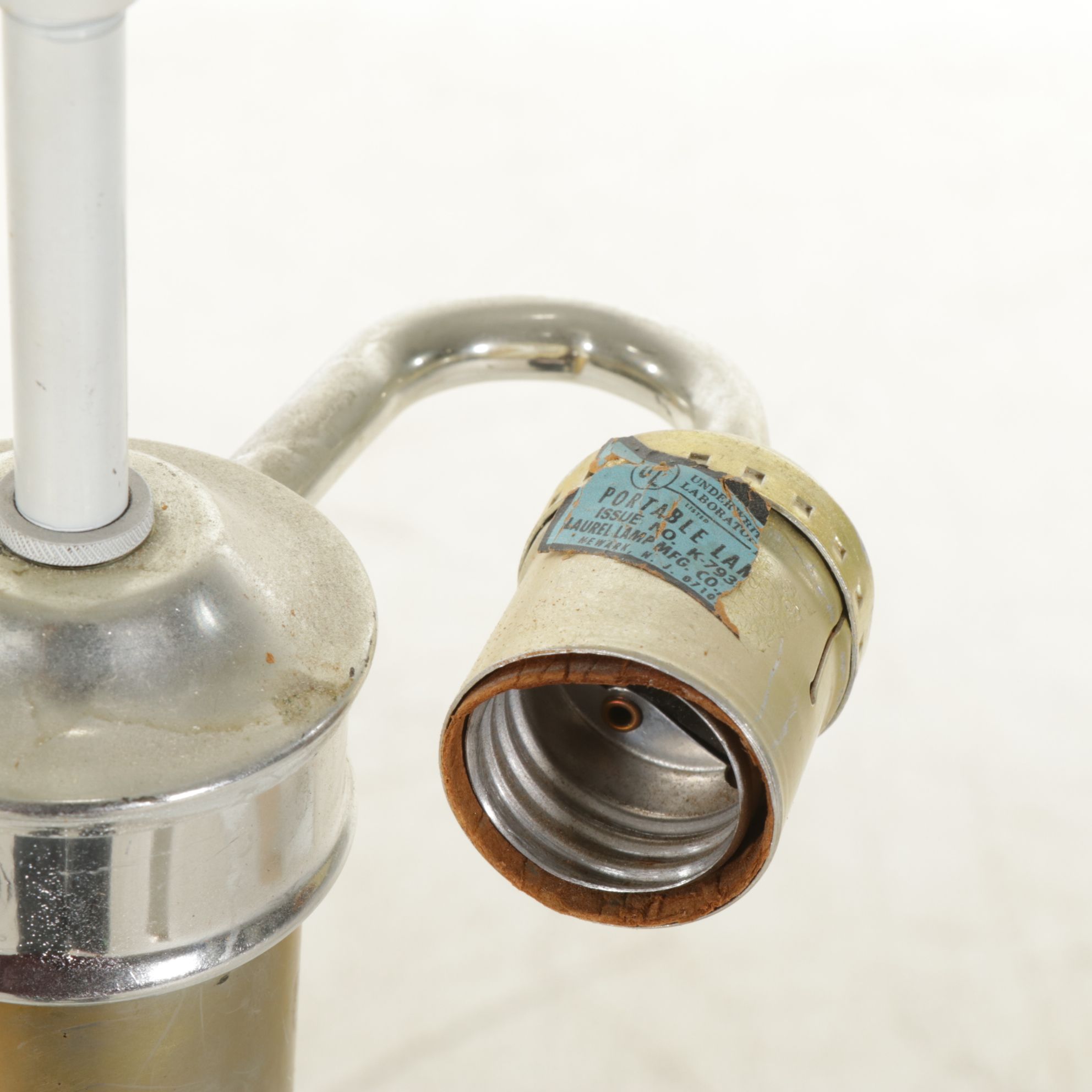 Laurel Lamp Co. Brass Deco Revival Floor Lamp with Pyramid Shade, Late 20th C