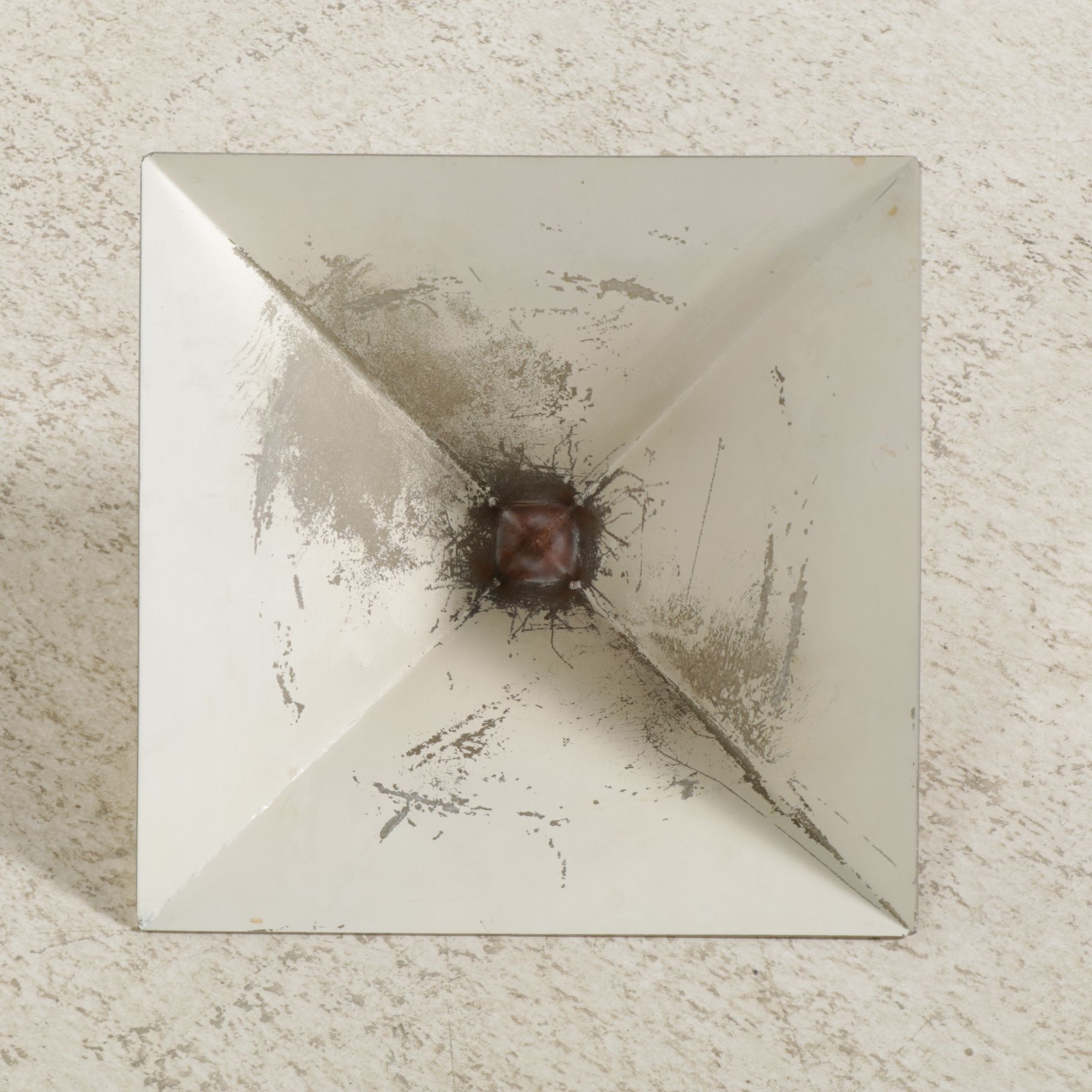 Laurel Lamp Co. Brass Deco Revival Floor Lamp with Pyramid Shade, Late 20th C