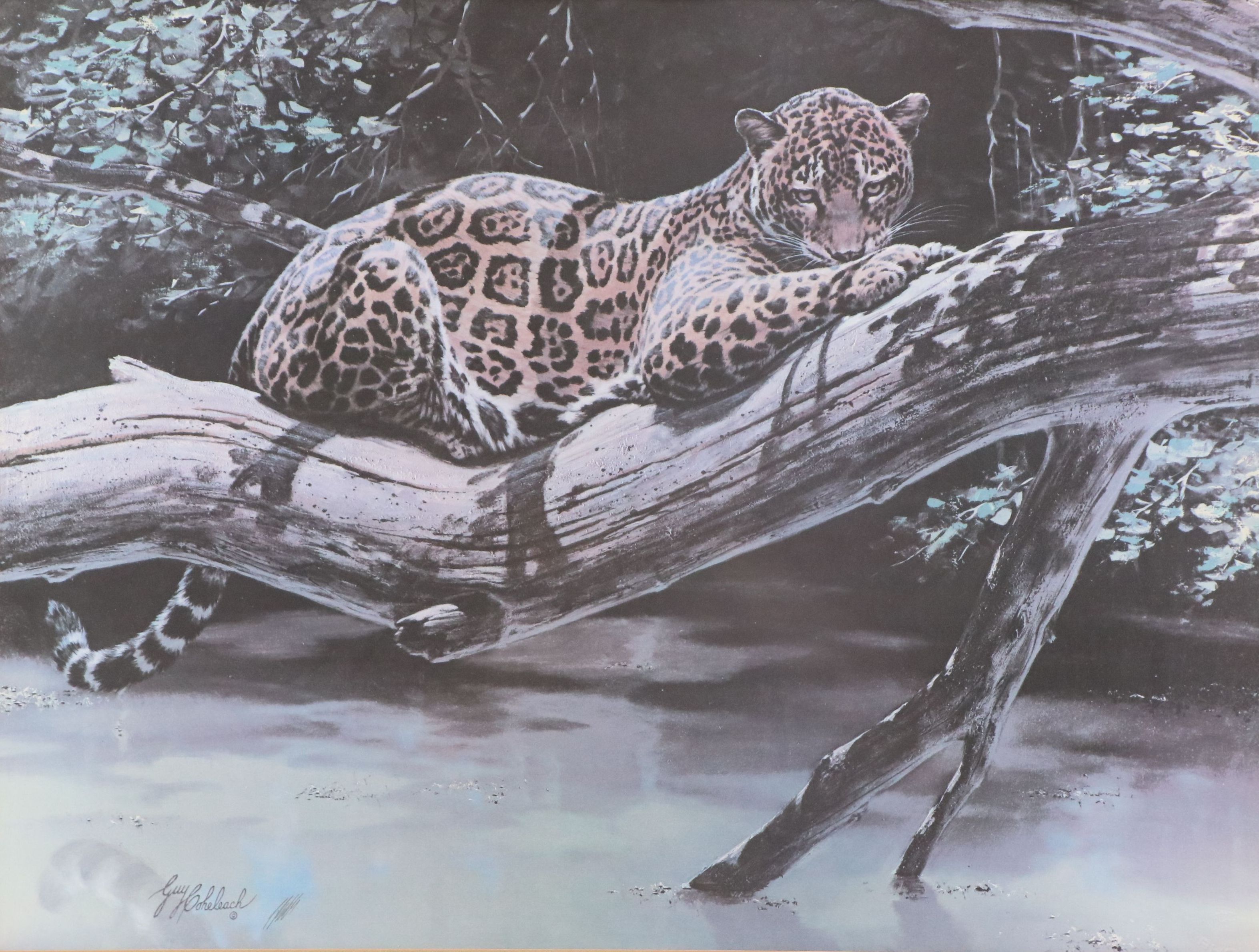 Guy Coheleach Offset Lithograph "Jungle Jaguar," 1973