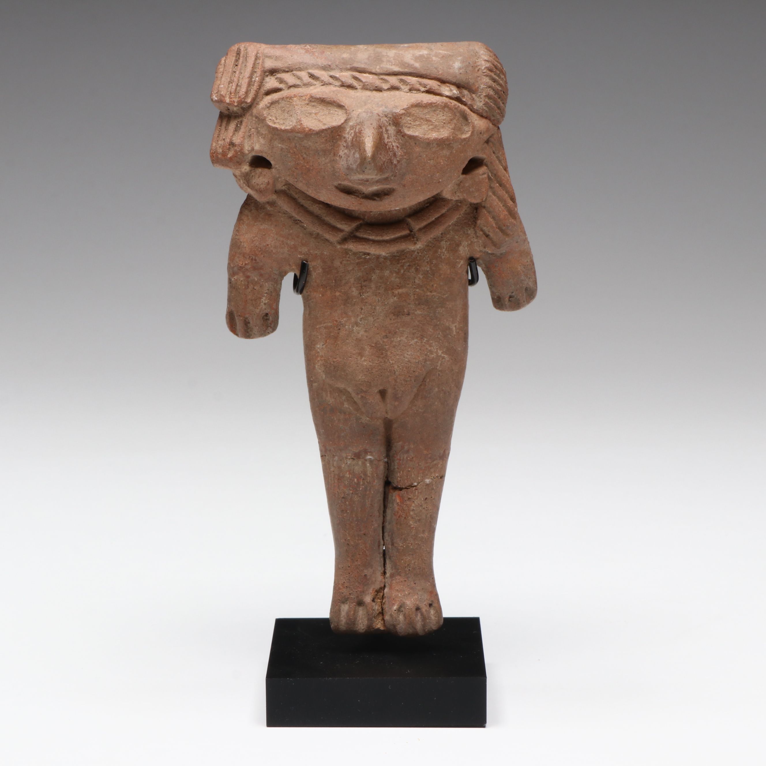 Pre-Columbian Michoacan Pottery Pretty Lady Figure, Circa 550–100 BCE