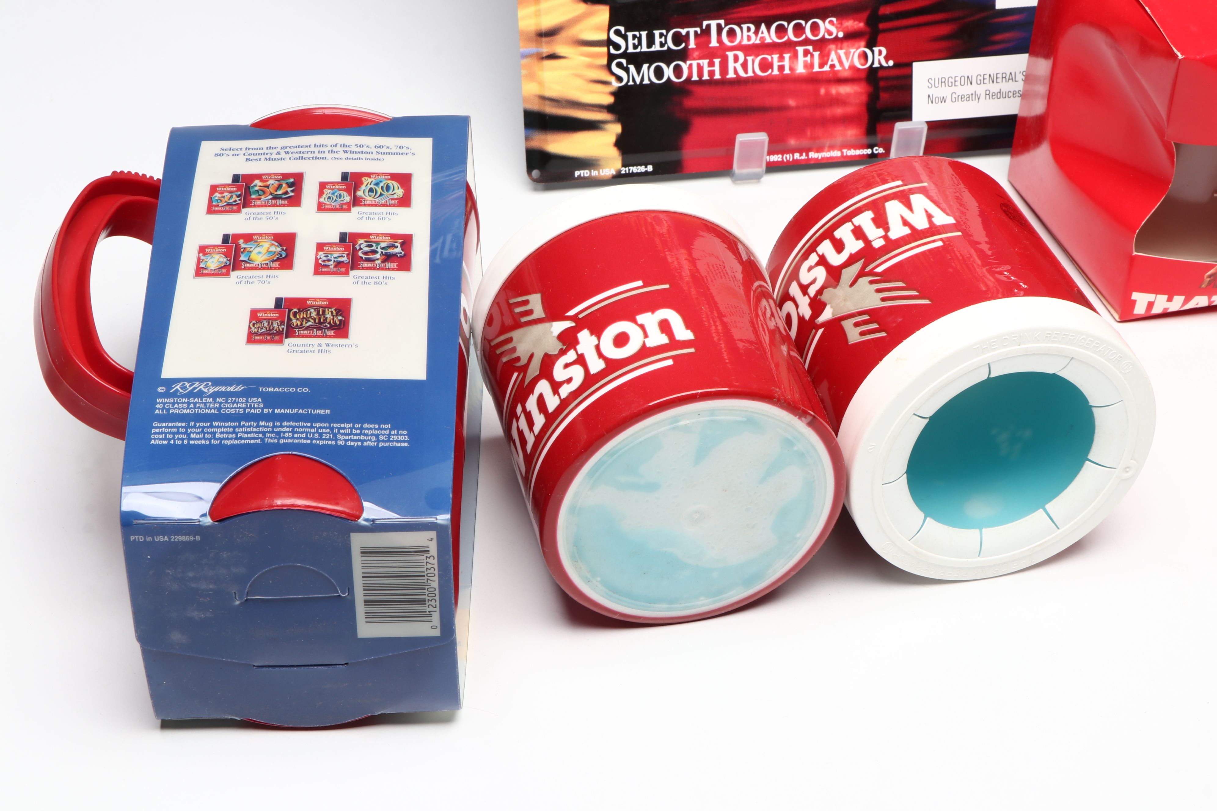 Winston Mugs, Plaque, Alarm Clock and More Vintage Advertising Memorabilia