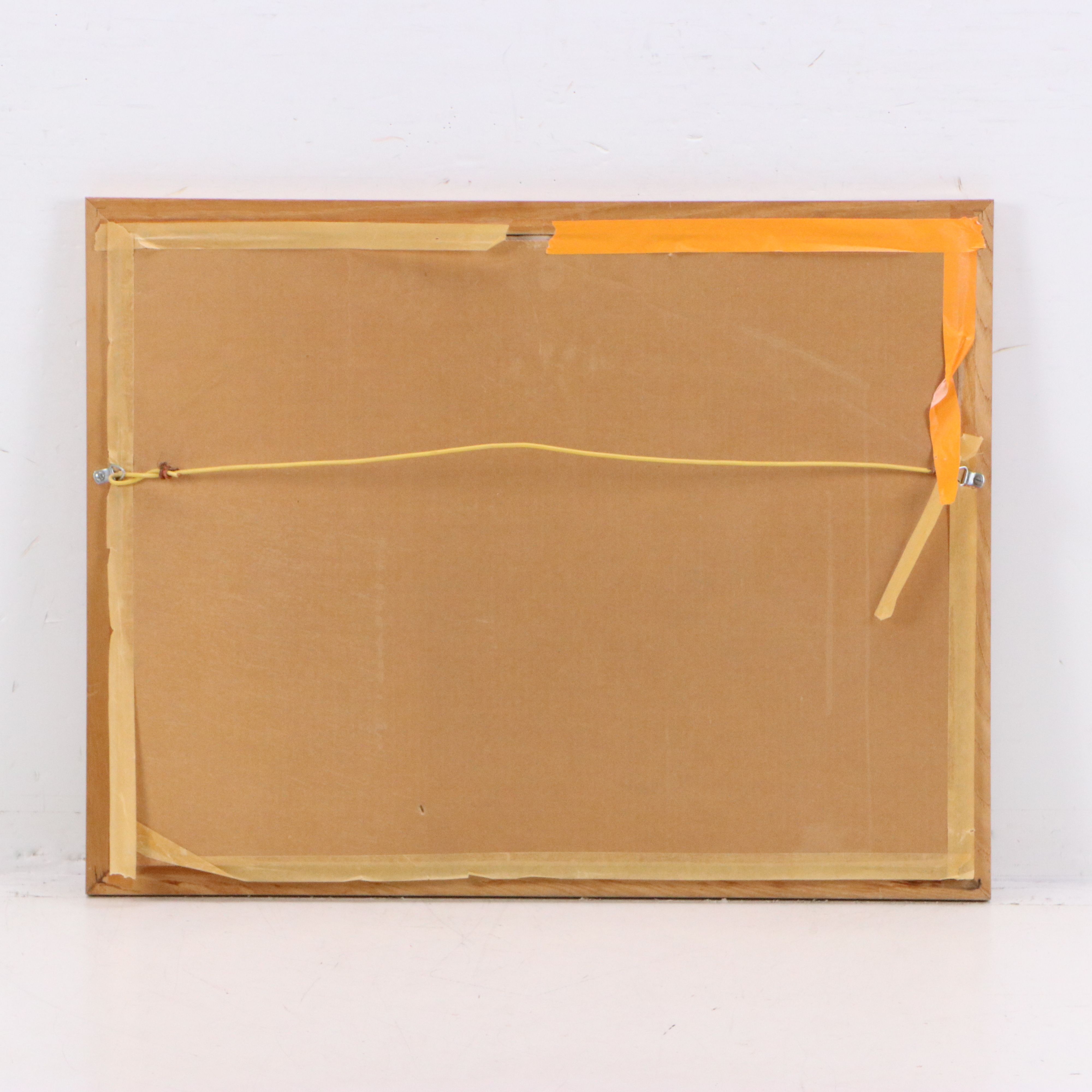 Embroidered Wall Art with Snowy Christmas Village Scene, Mid to Late 20th C.