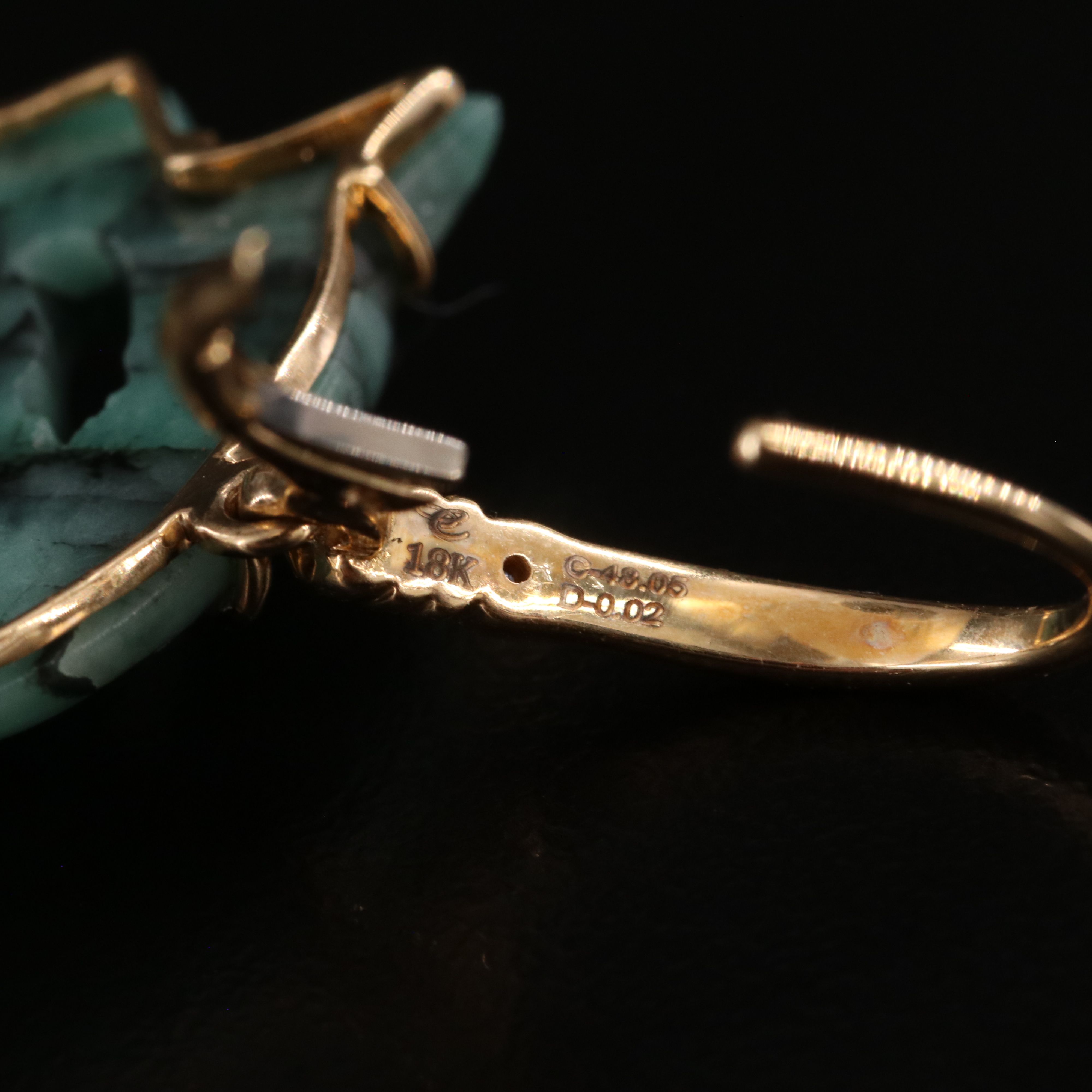 Chromia 18K Beryl and Diamond Carved Peacock Earrings