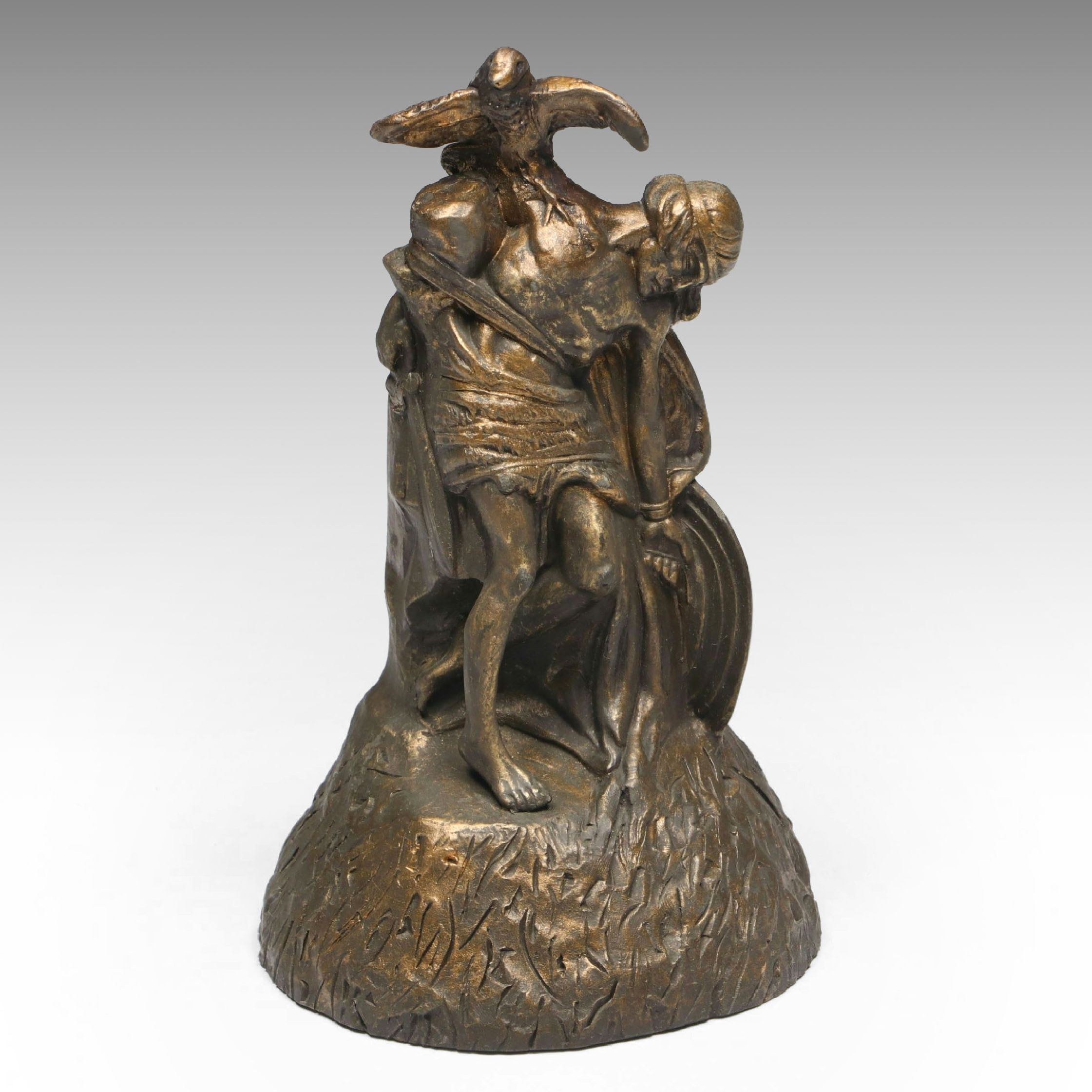 Bronze Finish Figurine "The Dying Cuchulainn" After Oliver Sheppard