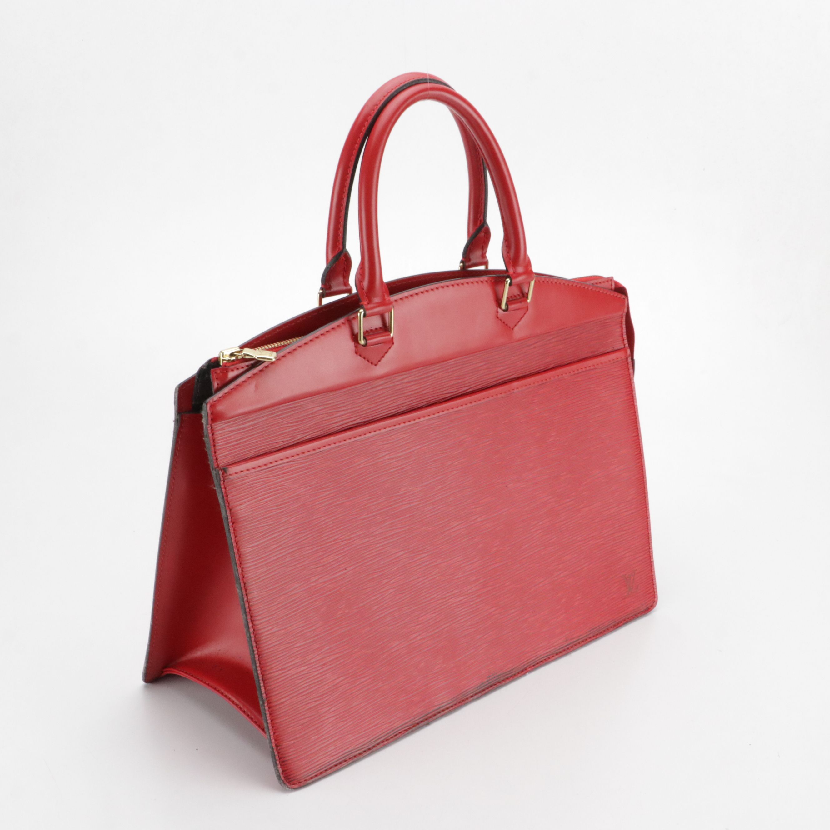 Louis Vuitton Riviera Handbag in Red Epi and Smooth Leather