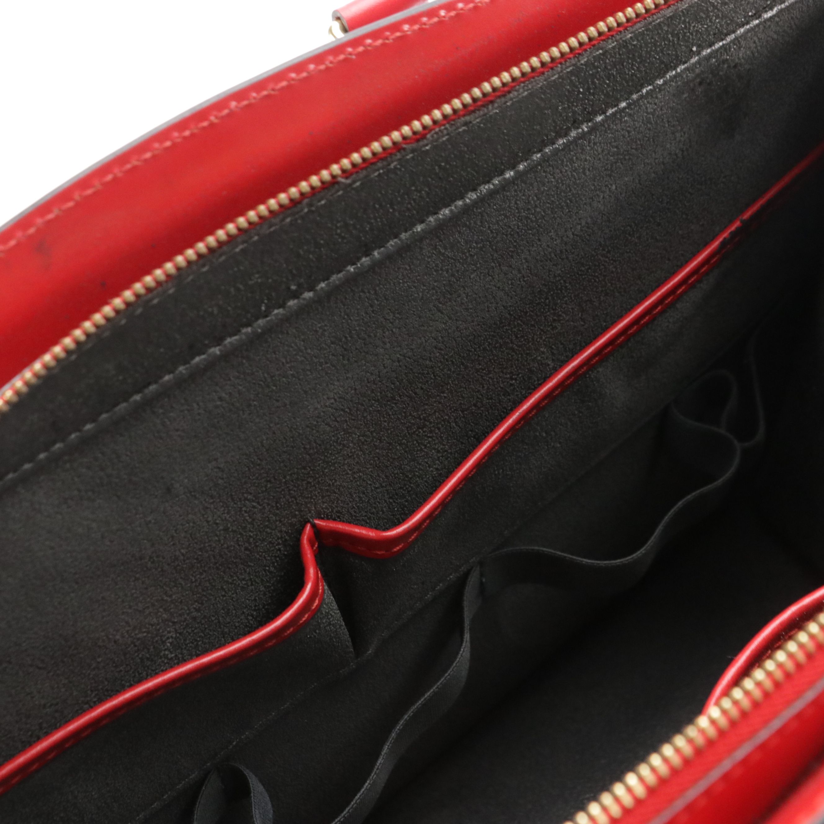 Louis Vuitton Riviera Handbag in Red Epi and Smooth Leather