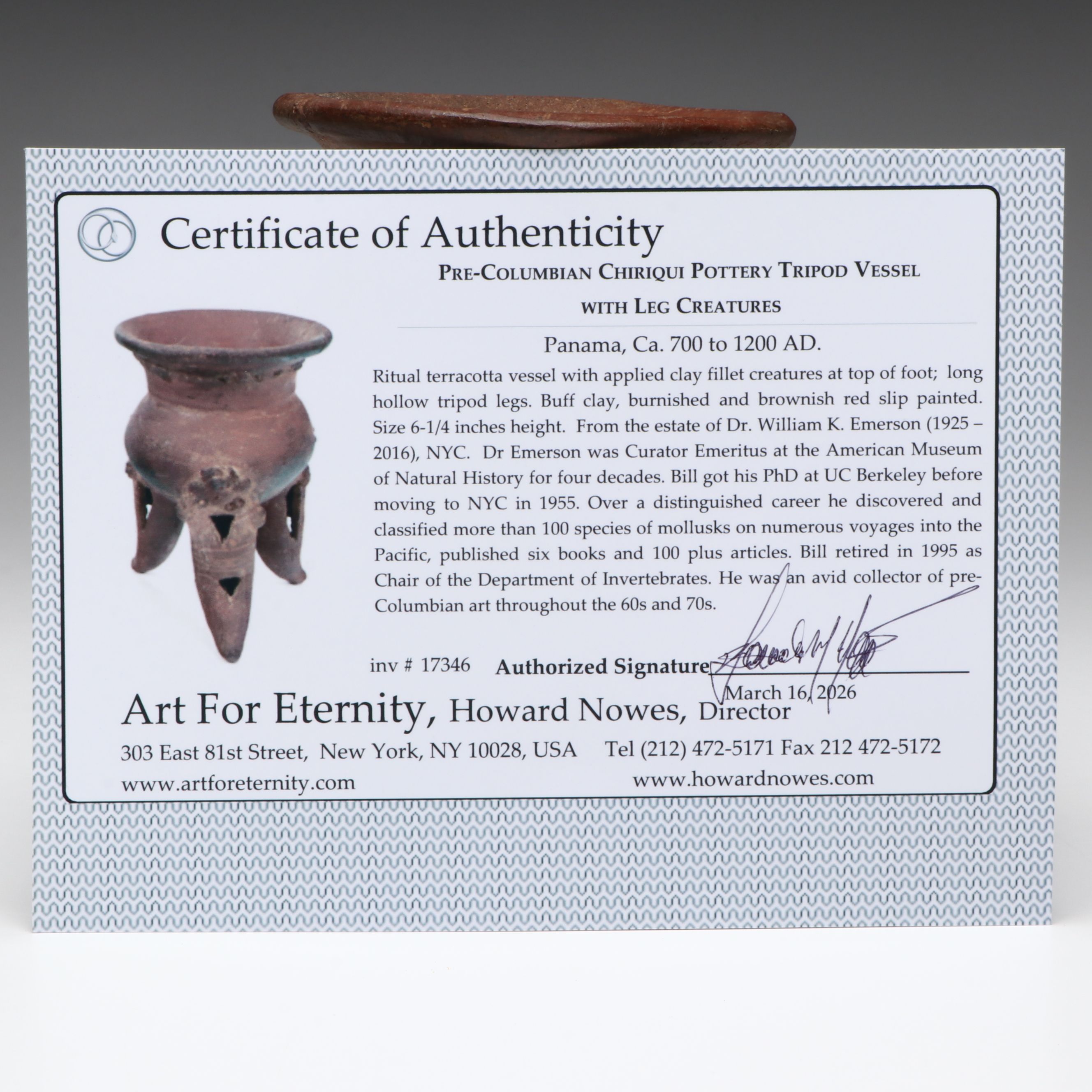 Pre-Columbian Chiriqui Pottery Tripod Vessel, Circa 700-1200 CE