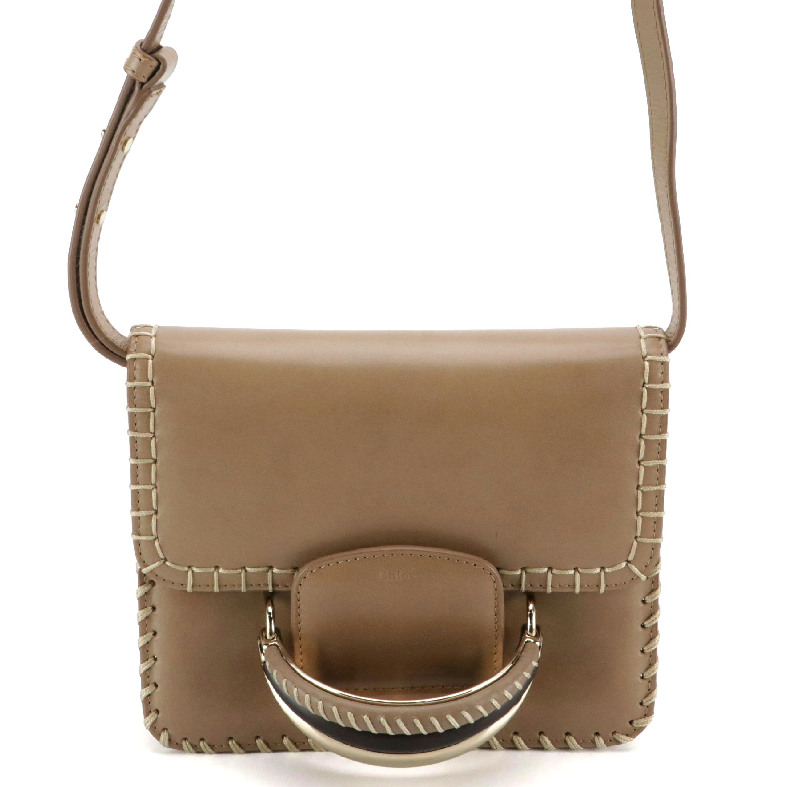 Chloe Kattie Whipstitch Crossbody Bag in Calfskin Leather