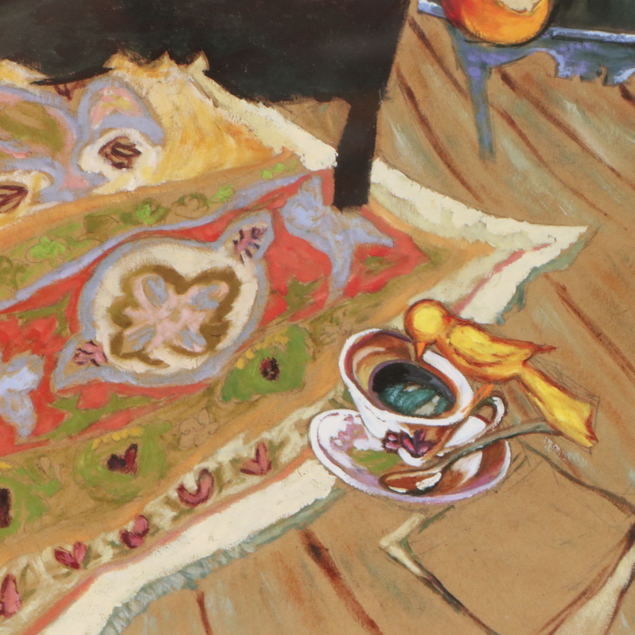 Offset Lithograph After Lynn Hays "Coffee Canary de Santiago"