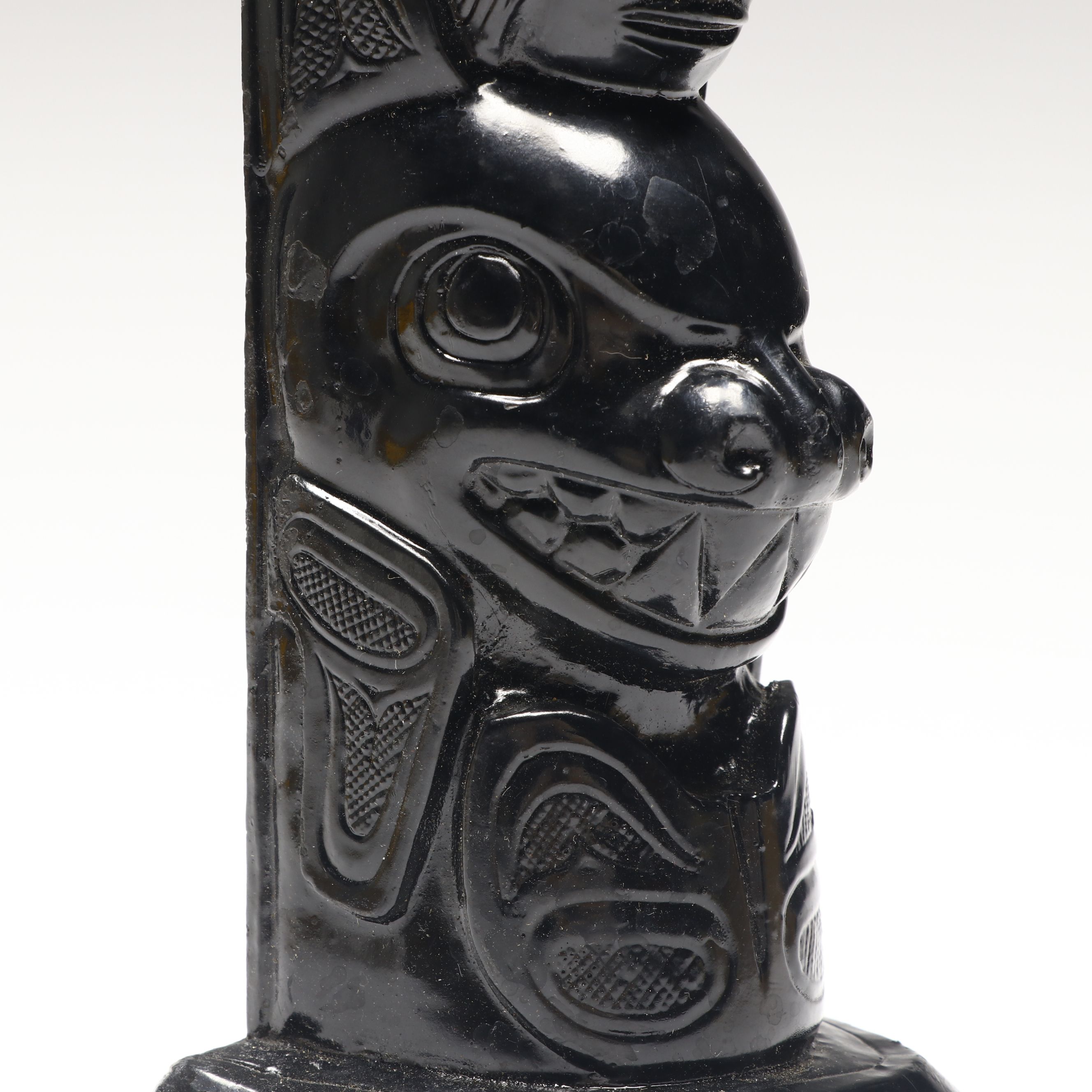 Haida Carved Argillite Totem Pole Figurine, 20th Century