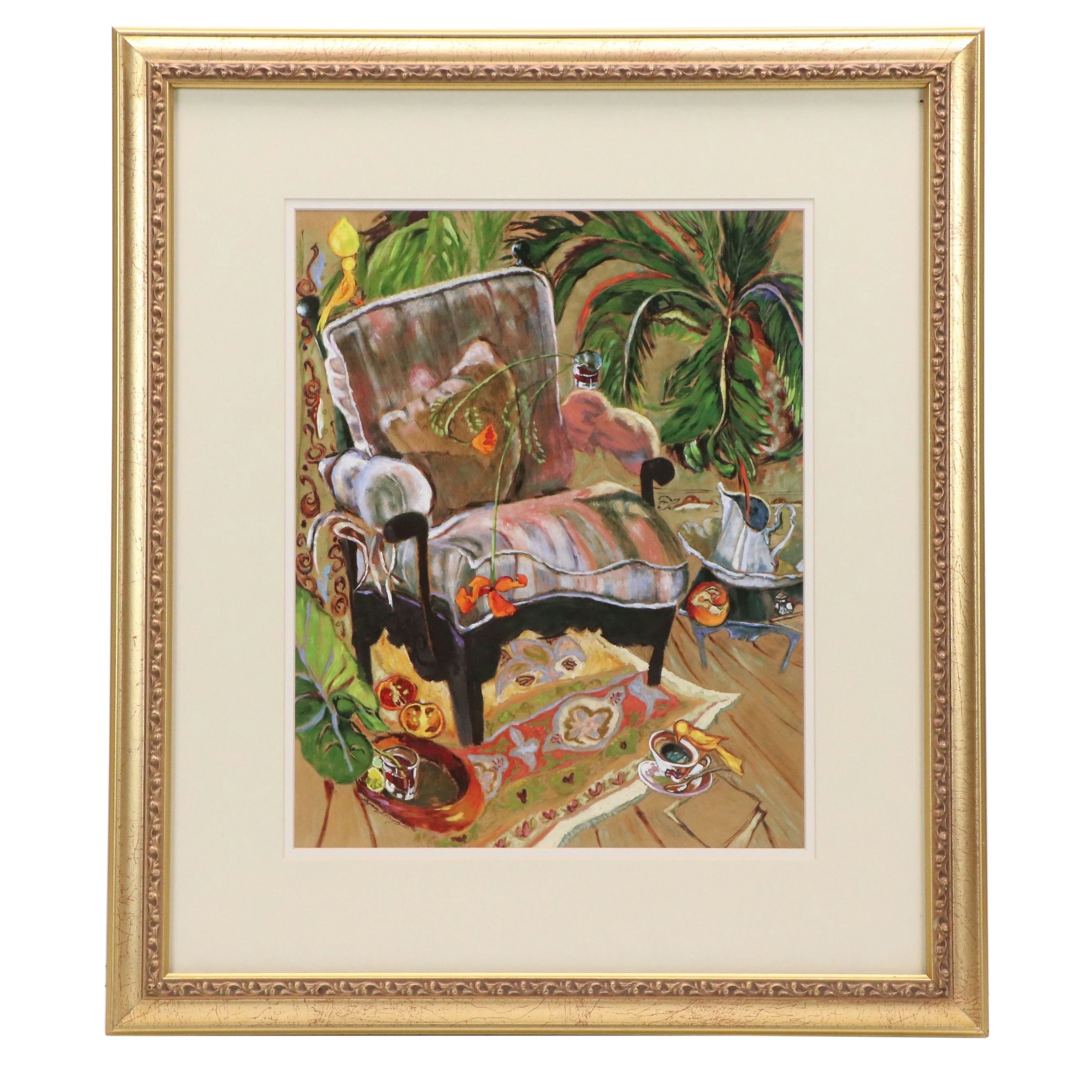 Offset Lithograph After Lynn Hays "Coffee Canary de Santiago"