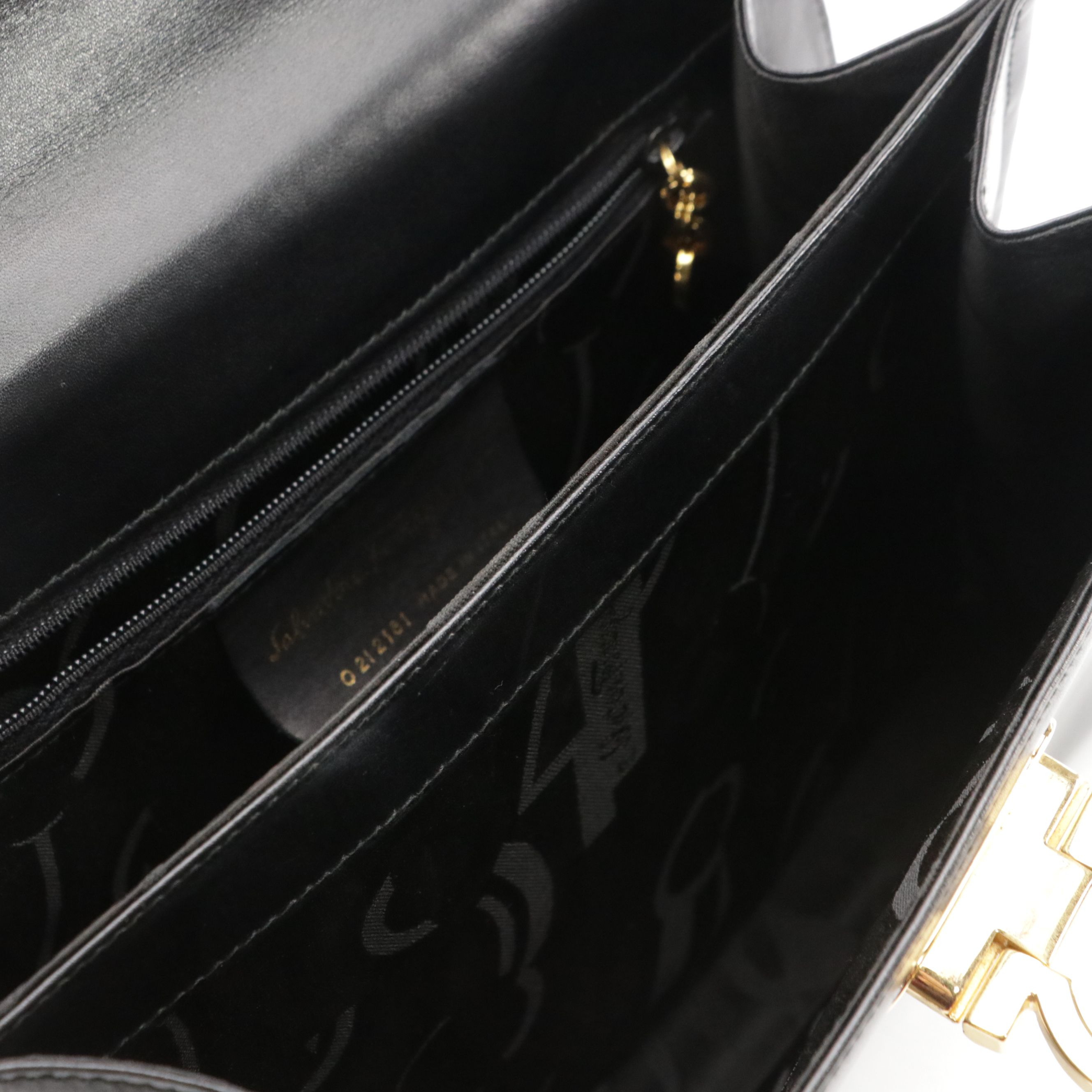 Salvatore Ferragamo Gancini Top Handle Two-Way Bag in Leather