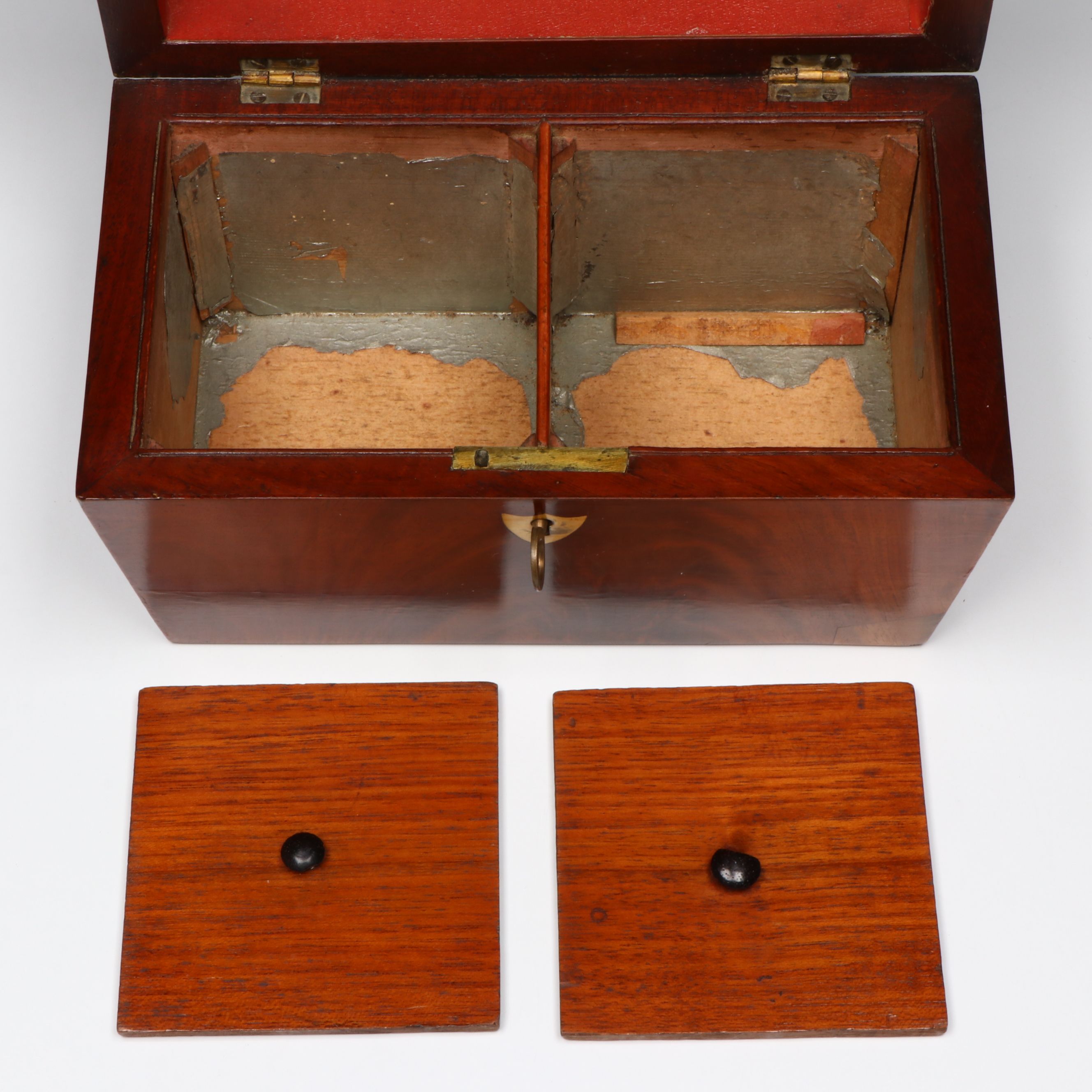 English Regency Mahogany Sarcophagus Form Tea Caddy, Early to Mid-19th C.