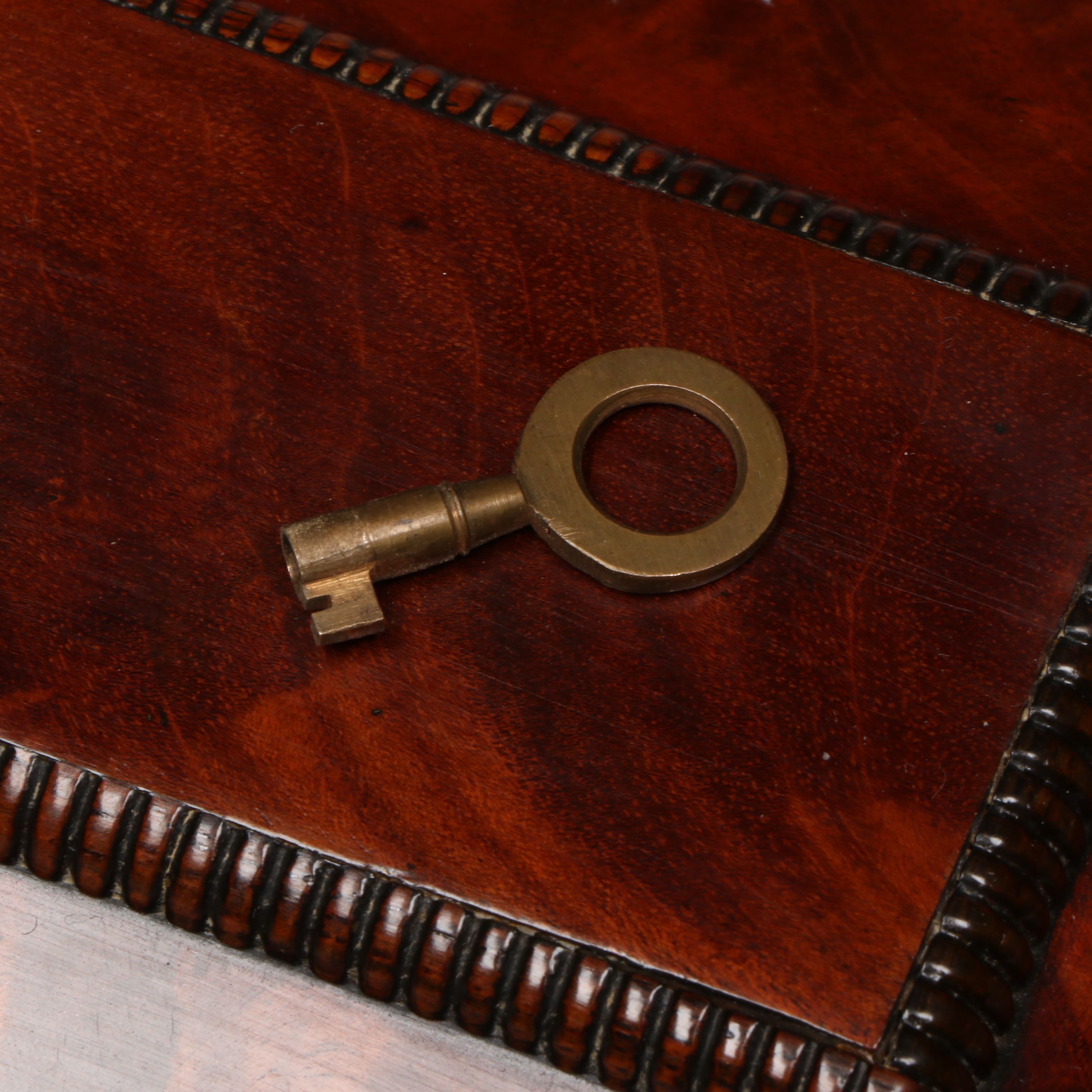 English Regency Mahogany Sarcophagus Form Tea Caddy, Early to Mid-19th C.