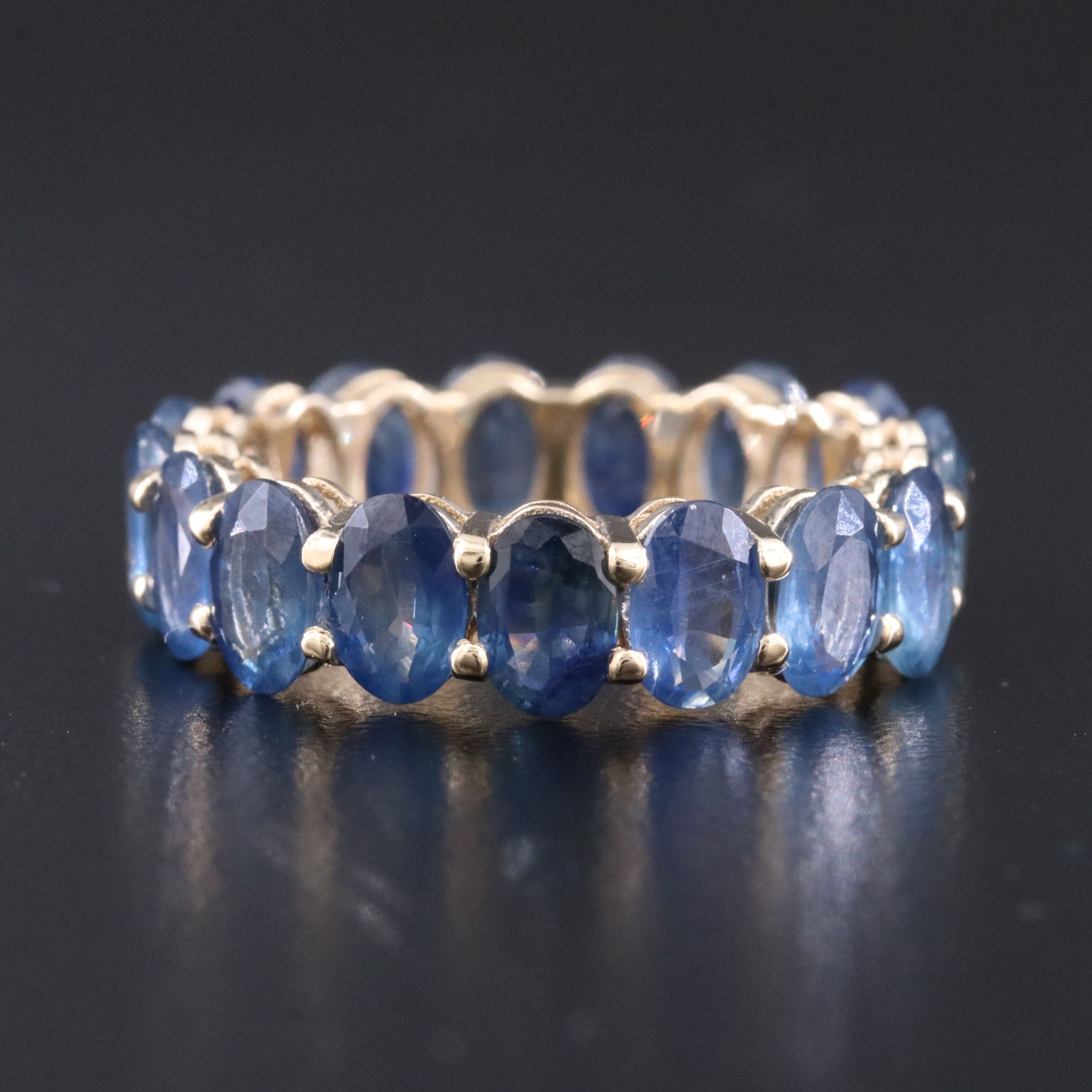 14K 8.09 CTW Sapphire Eternity Band with IGI Jewelry Report