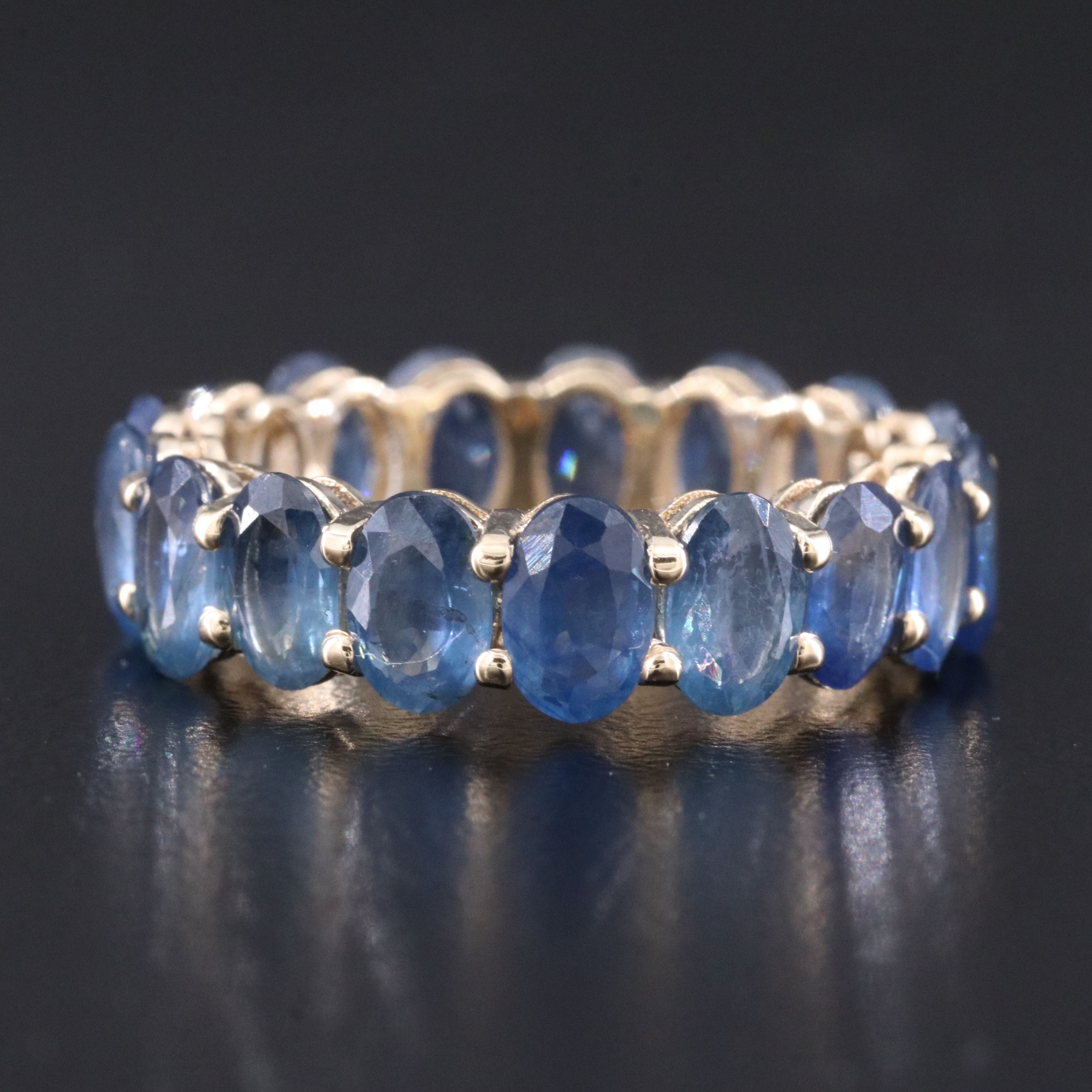 14K 8.09 CTW Sapphire Eternity Band with IGI Jewelry Report