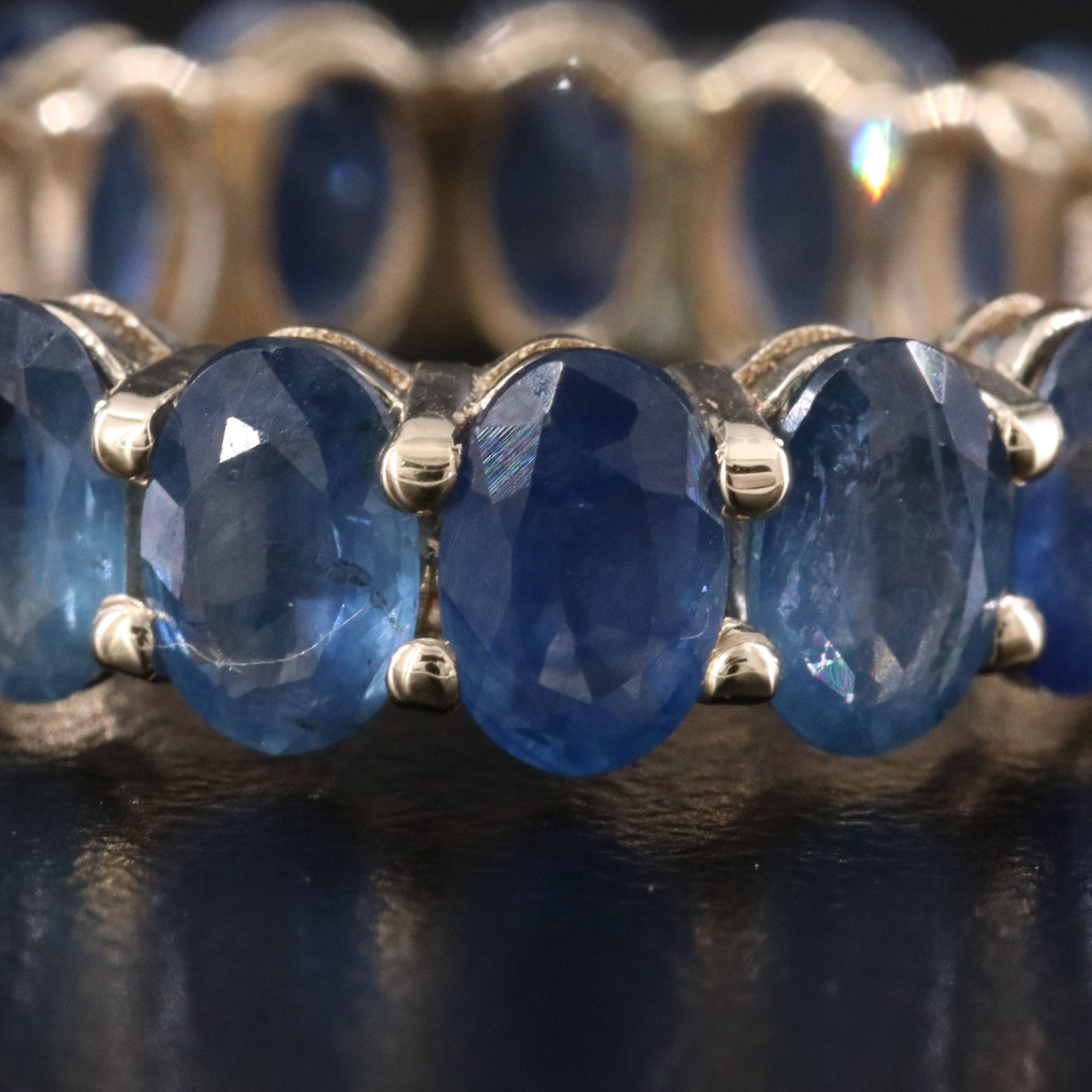 14K 8.09 CTW Sapphire Eternity Band with IGI Jewelry Report