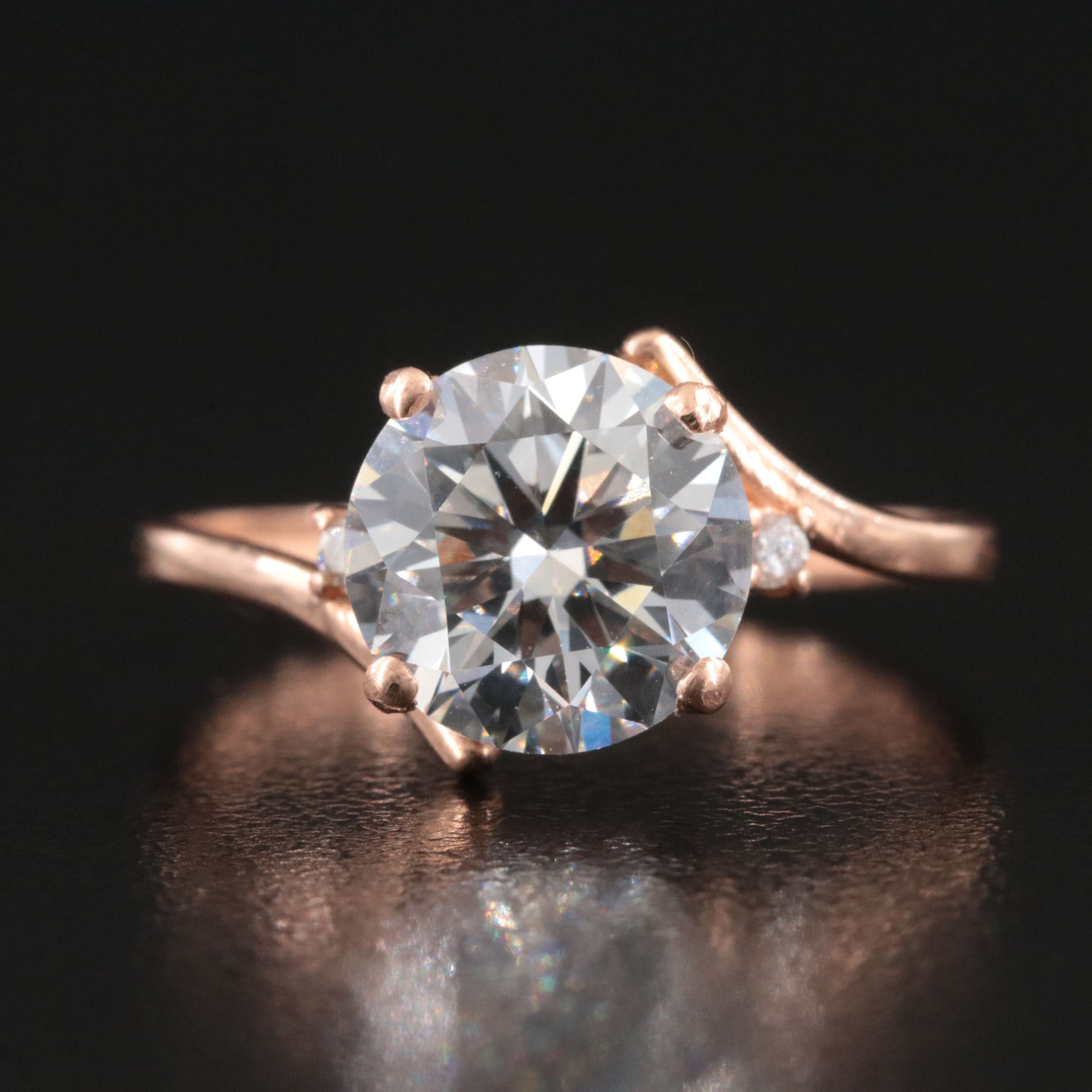 14K Rose Gold 2.68 CTW Lab Grown Diamond Ring