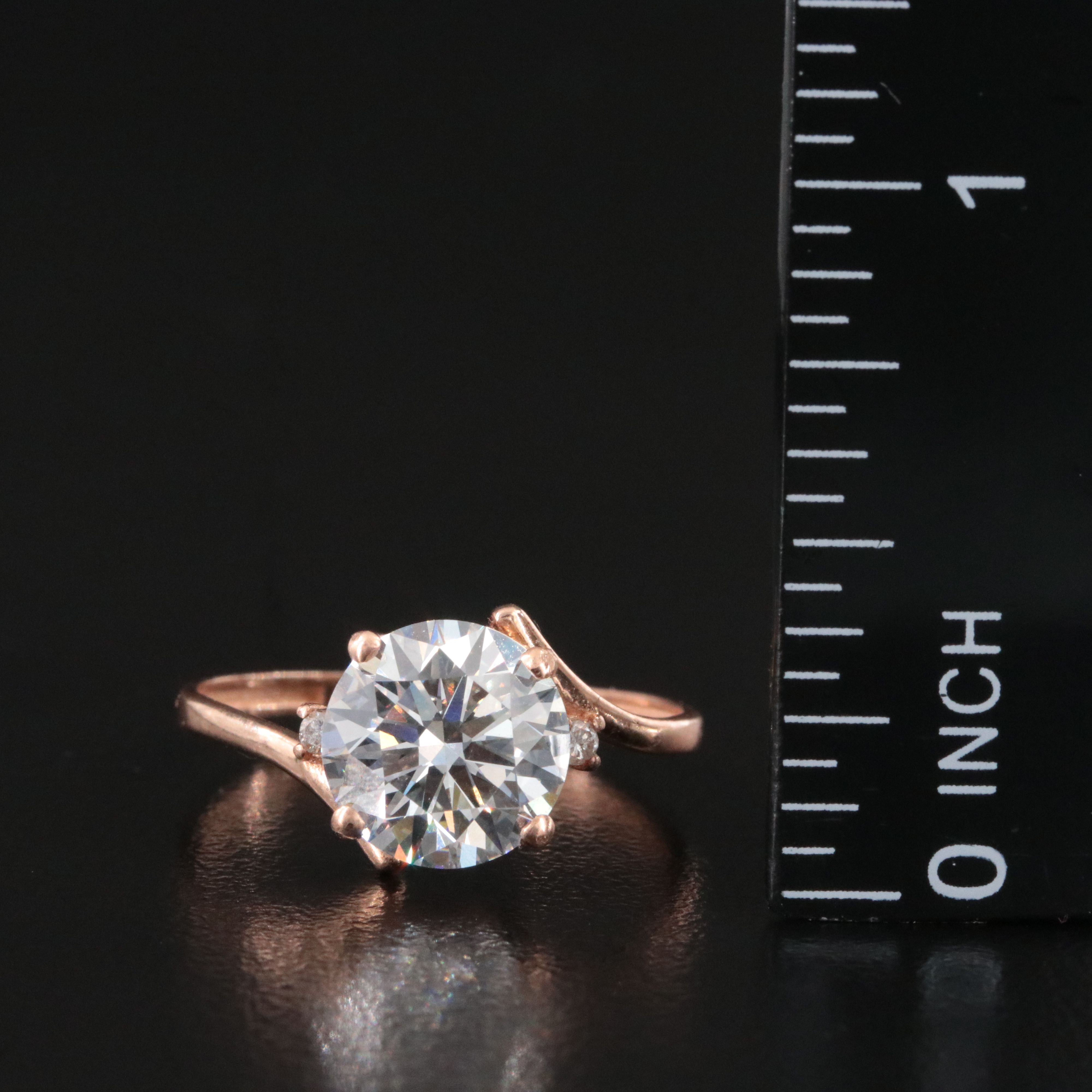 14K Rose Gold 2.68 CTW Lab Grown Diamond Ring
