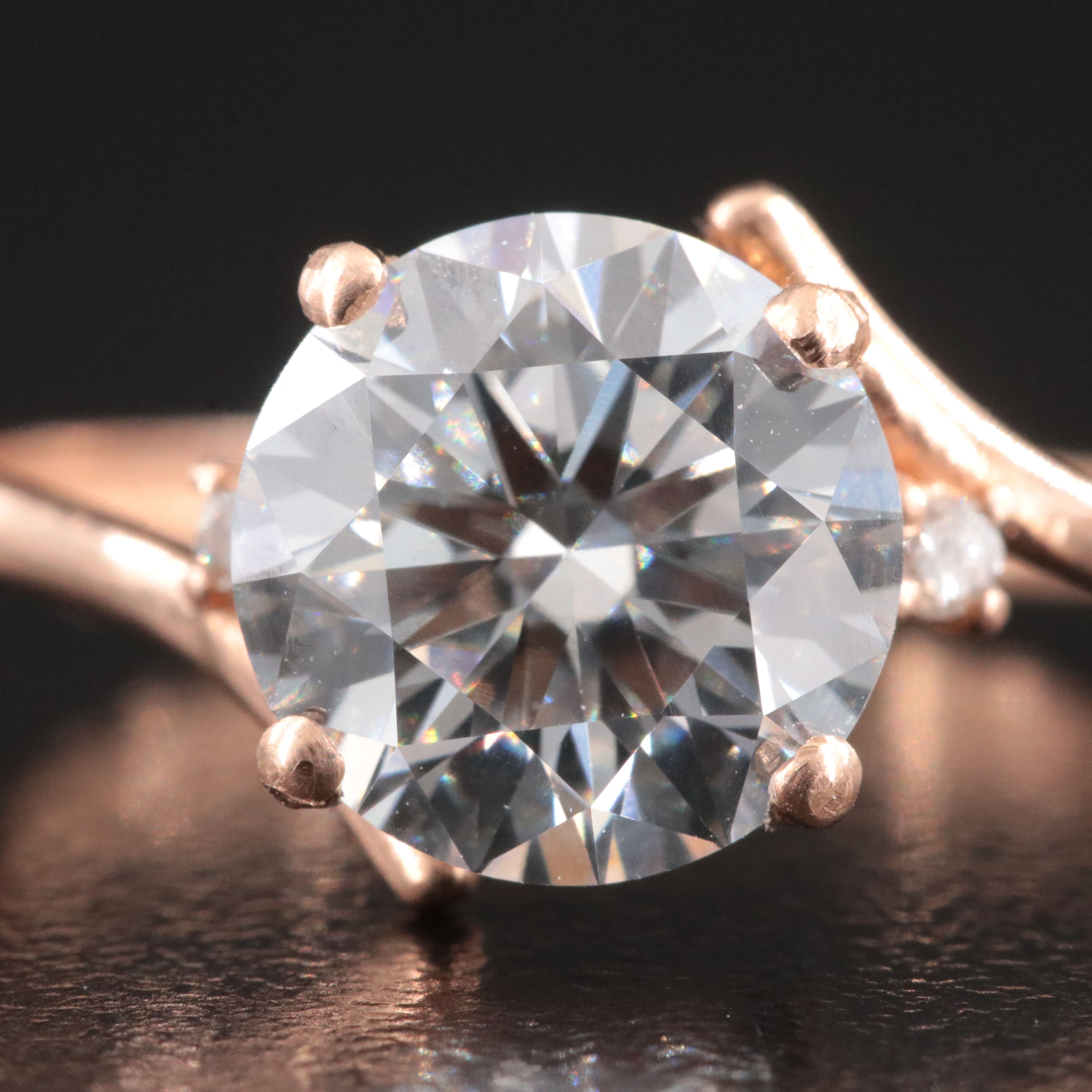 14K Rose Gold 2.68 CTW Lab Grown Diamond Ring