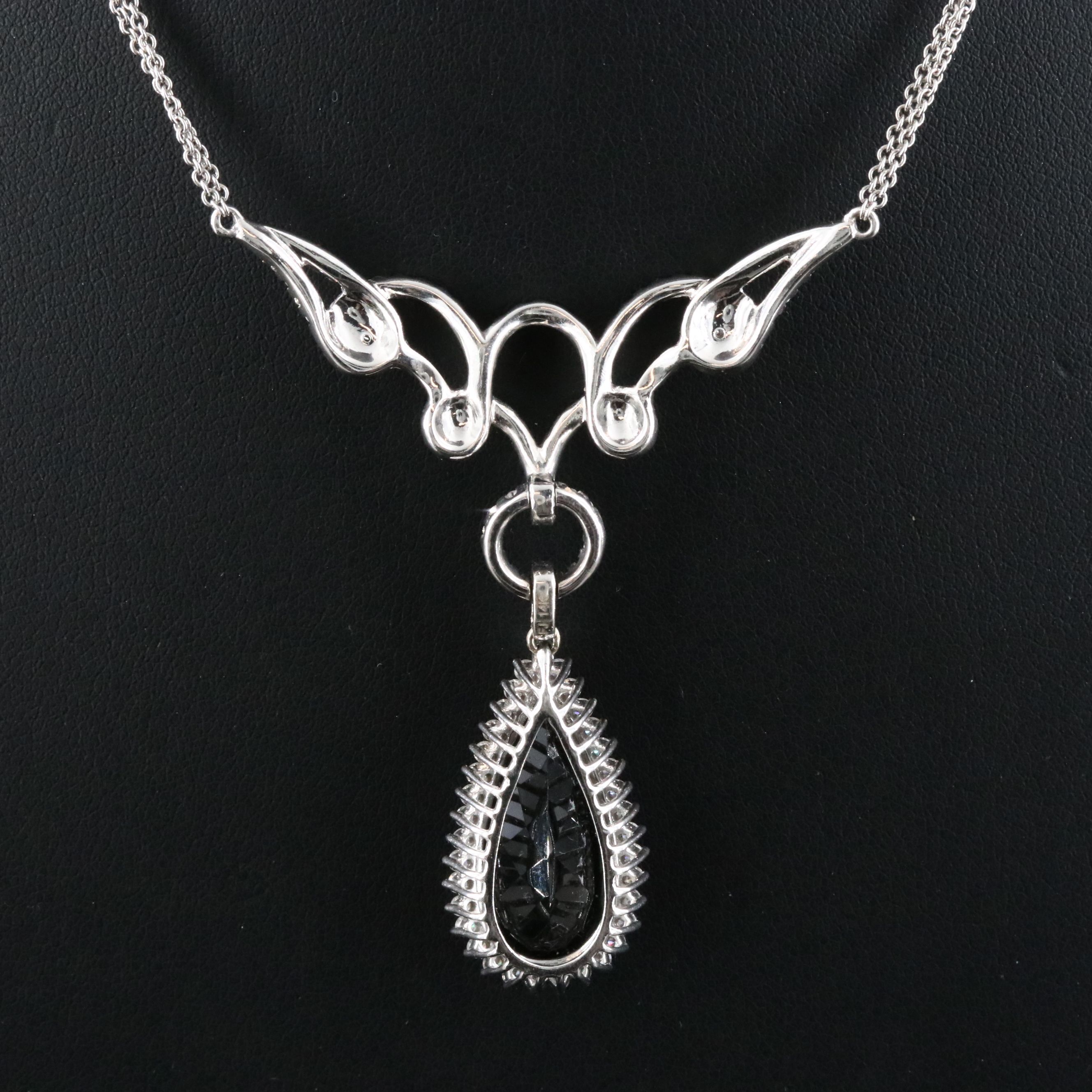 14K 20.48 CT Green Tourmaline and 1.60 CTW Diamond Lavalier Necklace