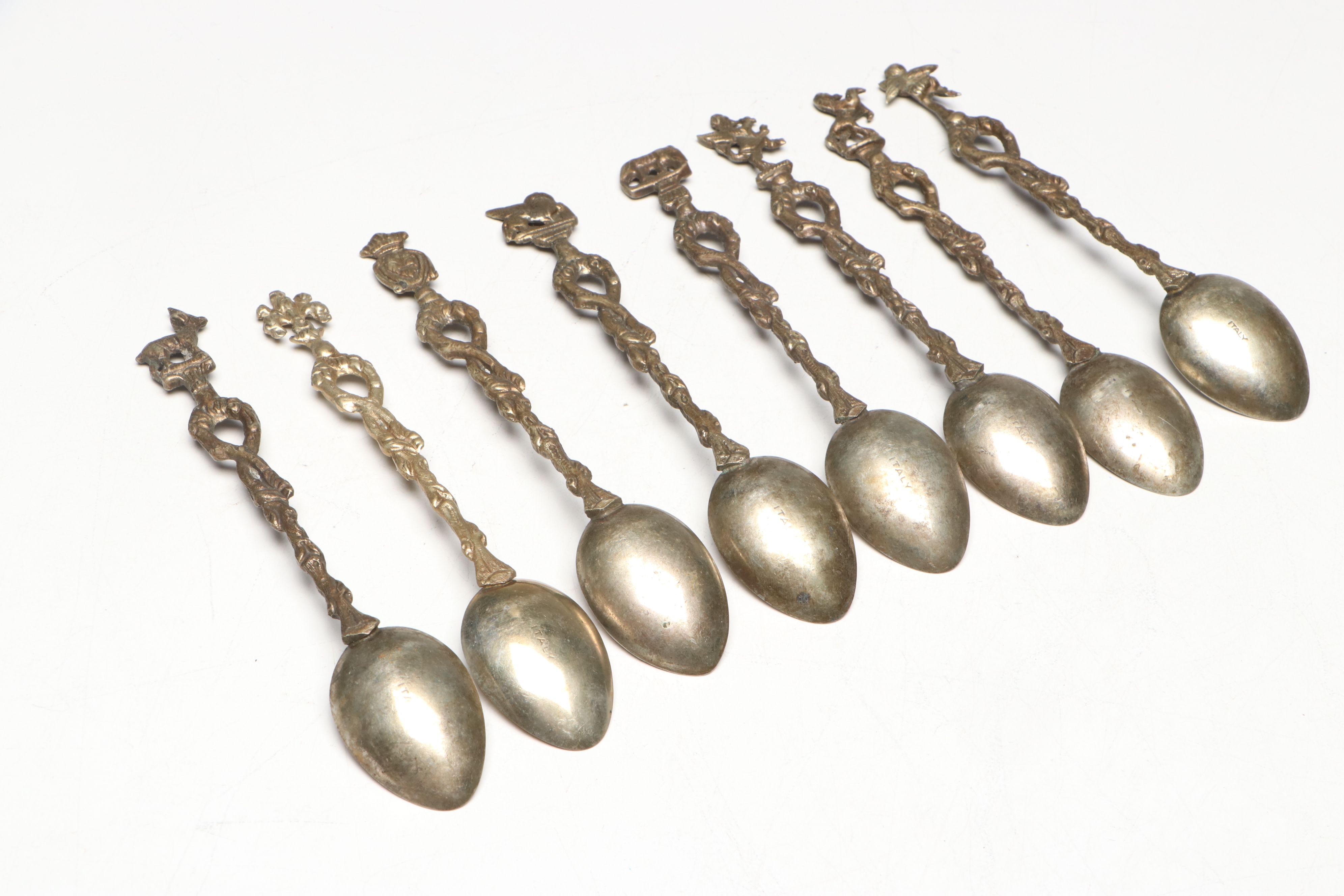 Italian City Symbols and Other Demitasse Spoons, Mid to Late 20th Century