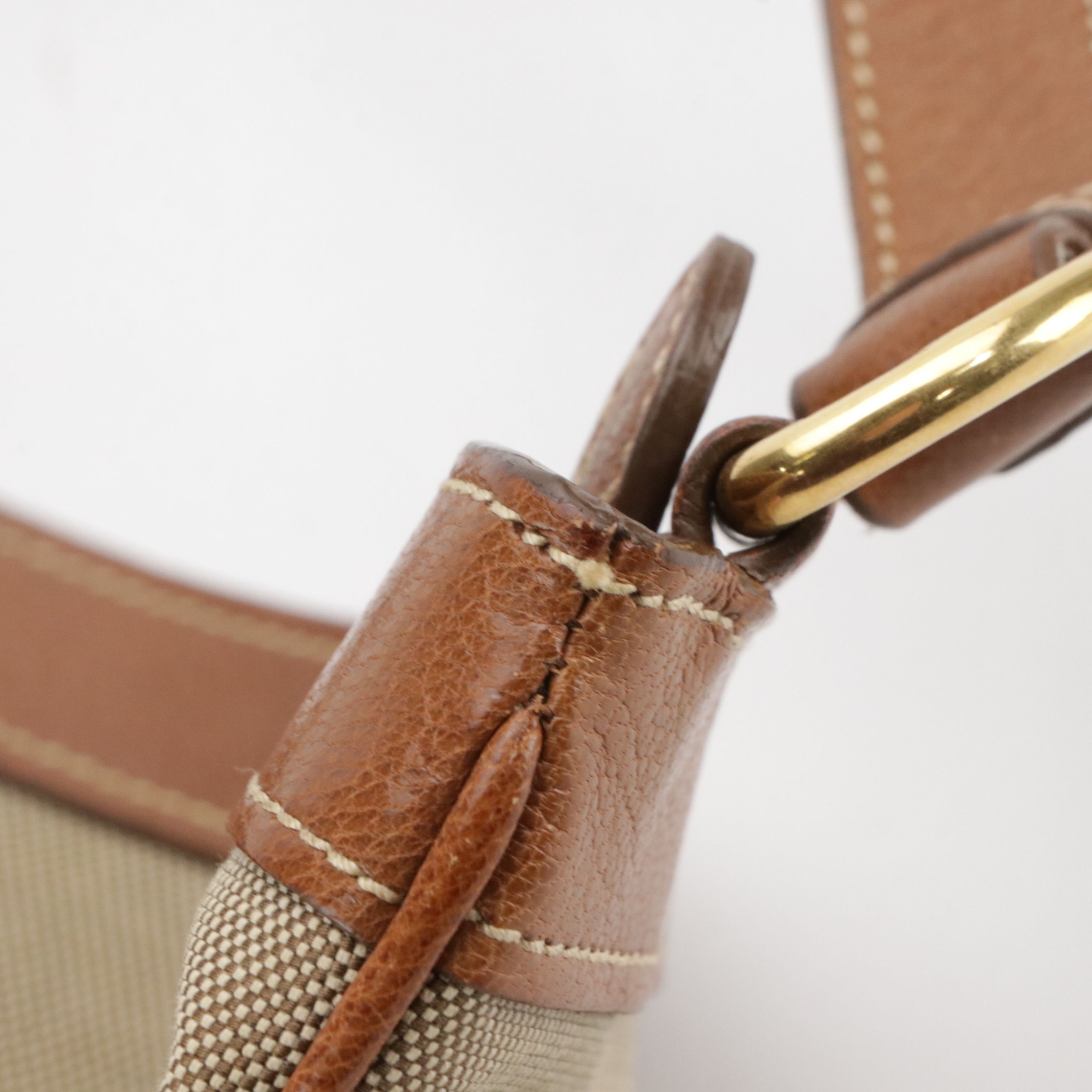 Prada Beige Canapa Logo Jacquard Canvas and Leather Crossbody Bag