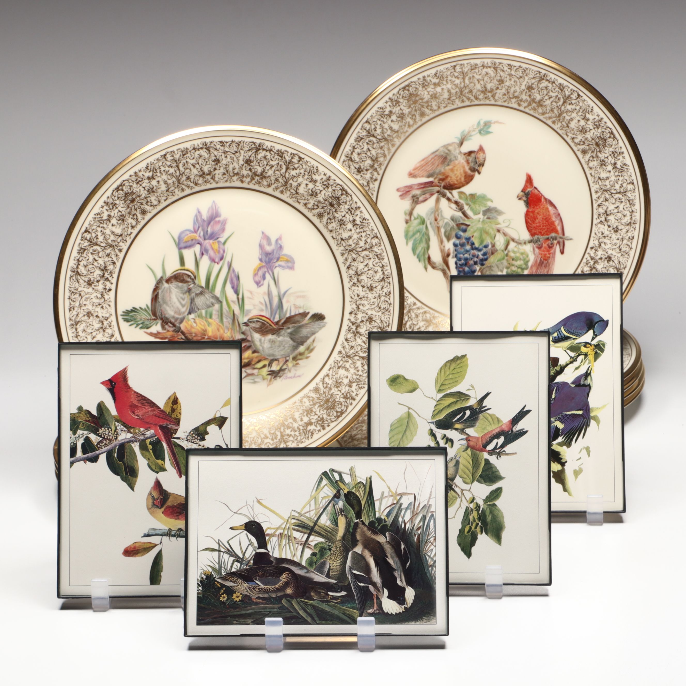 Lenox Boehm Birds "Meadowlark," "Cardinal" and More Collector Plates, 1970s